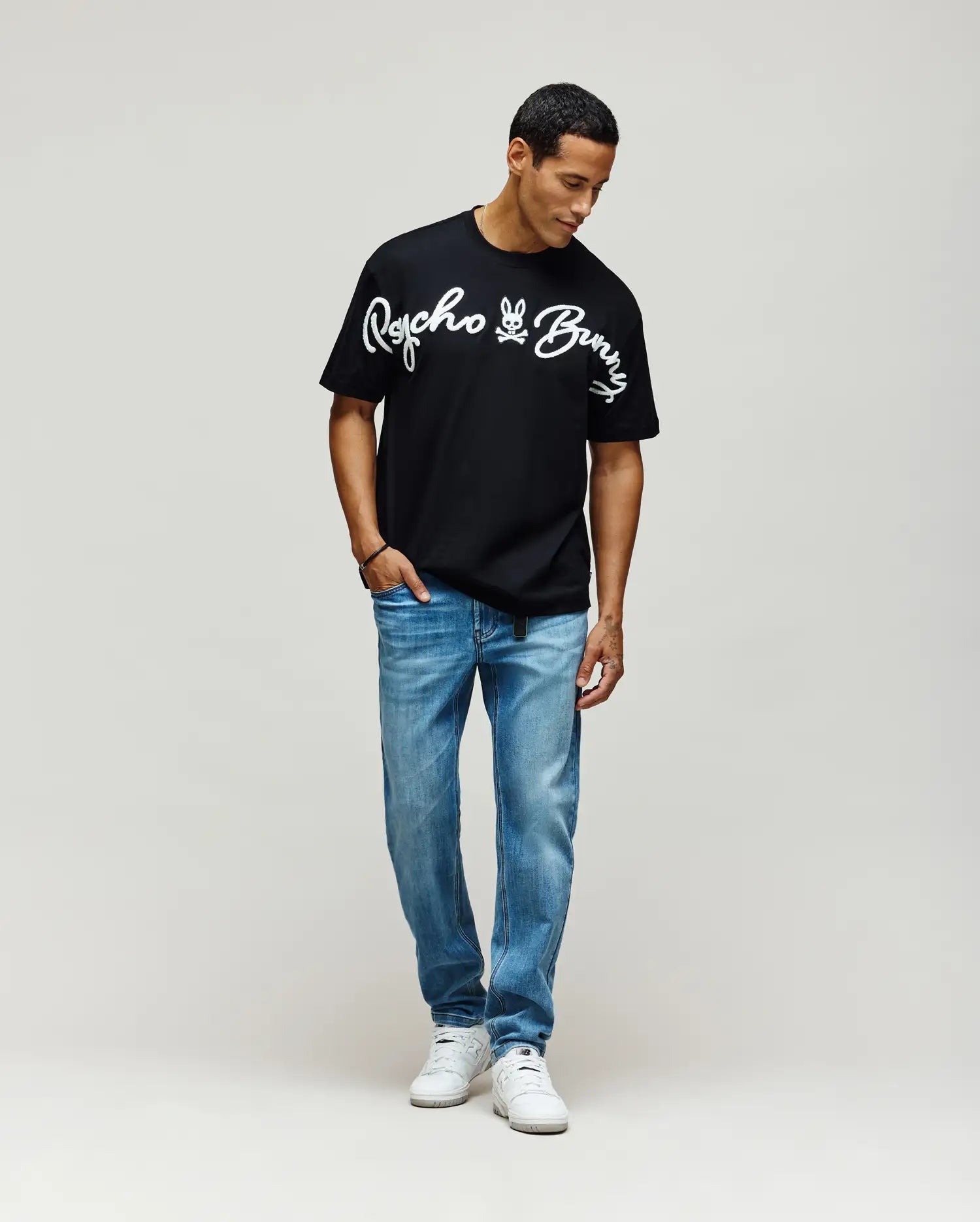 Men's Psycho Bunny Tate Oversized Graphic Tee Black | Chicago City