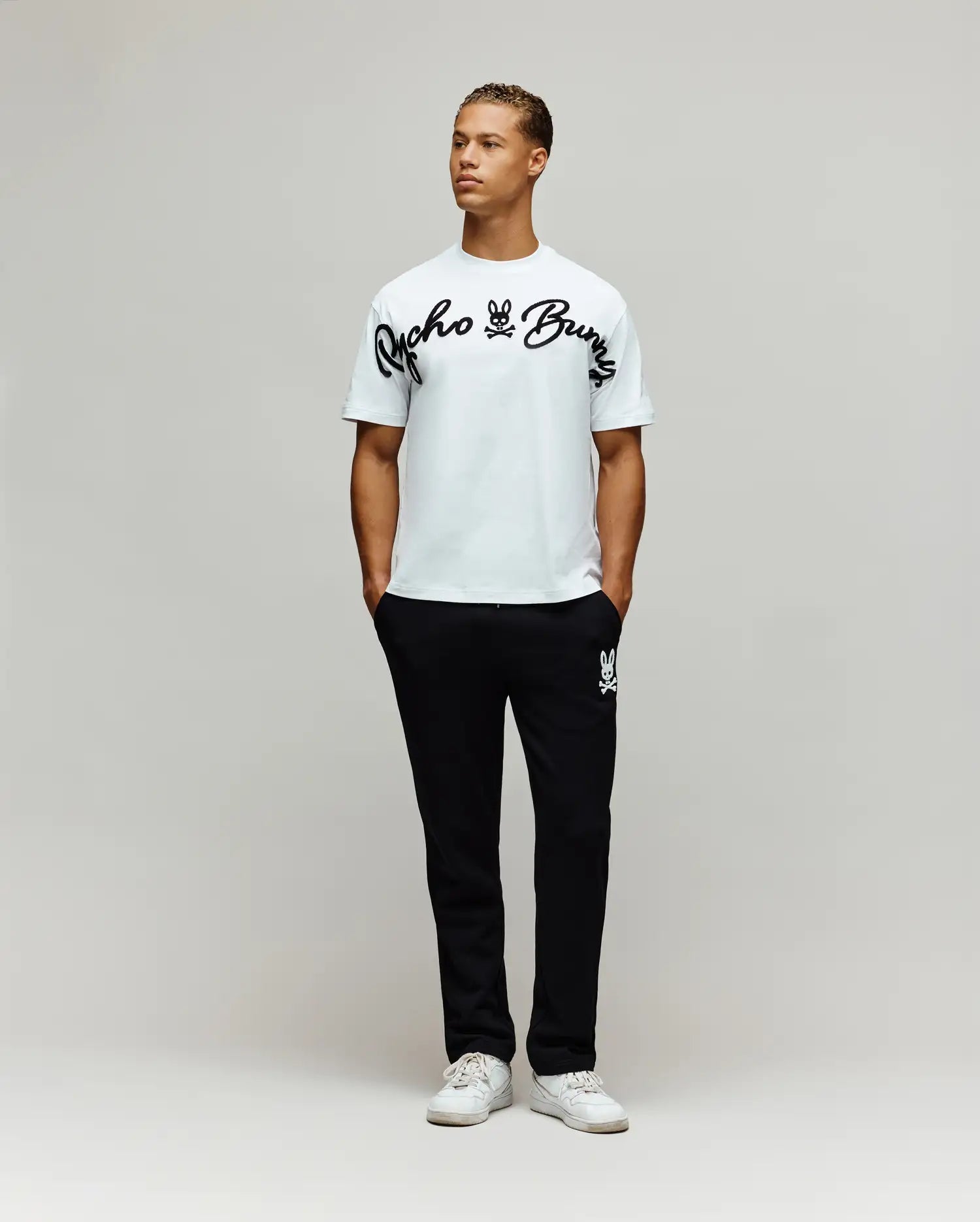 Men's Psycho Bunny Tate Oversized Graphic Tee White