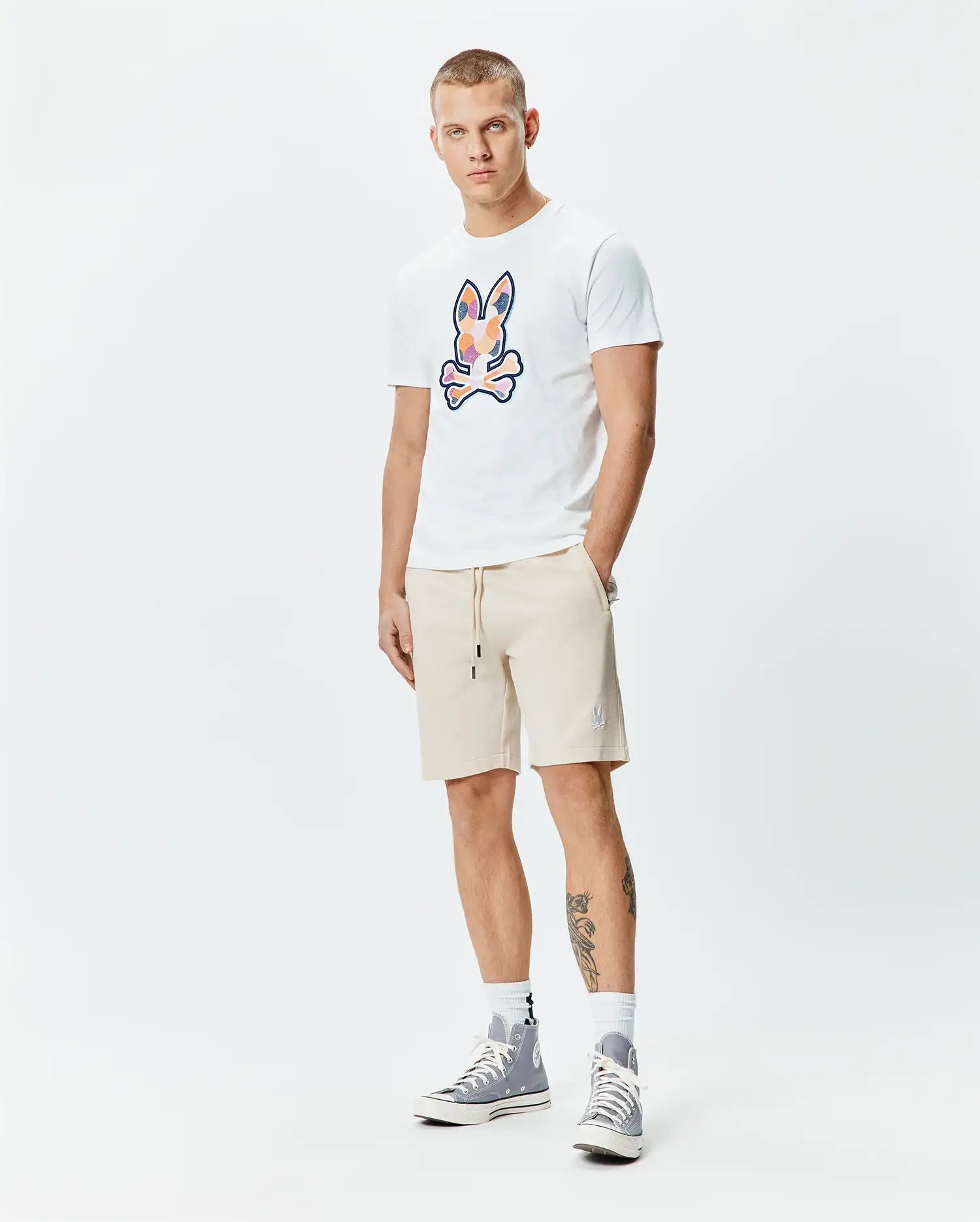 Men's Psycho Bunny Ethan Graphic Tee White