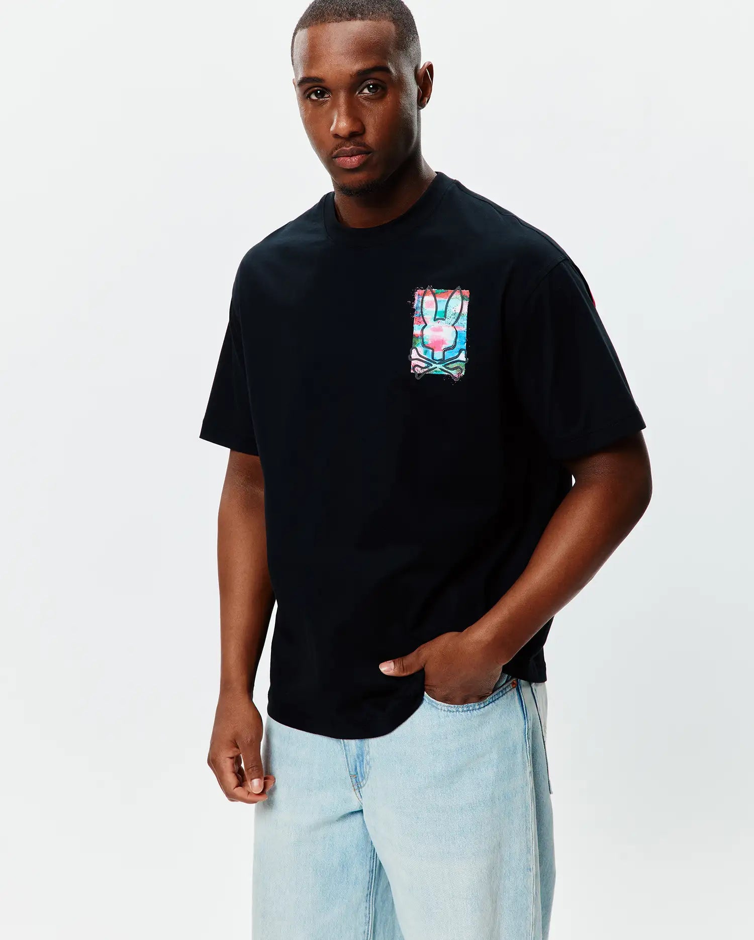 Men's Psycho Bunny Issac Oversized Tee Black
