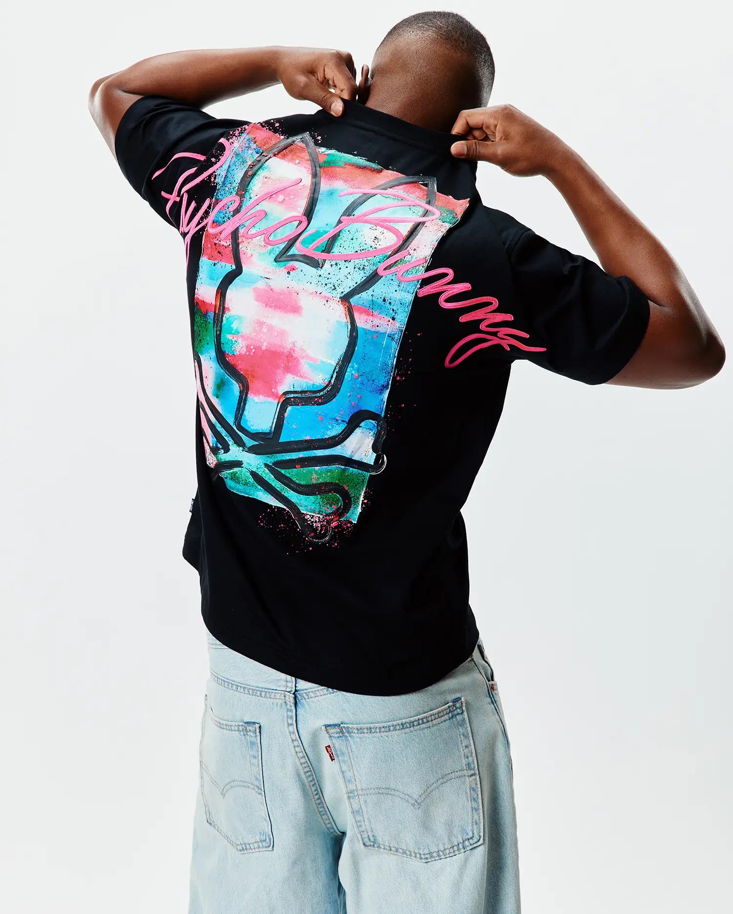 Men's Psycho Bunny Issac Oversized Tee Black