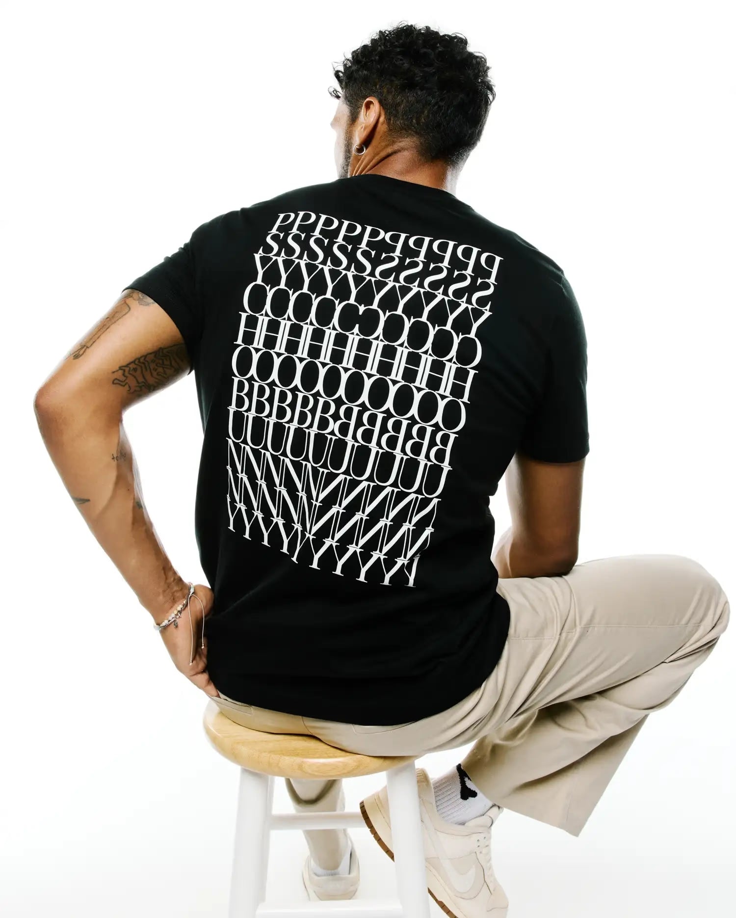 Men's Psycho Bunny Piers Cotton Back Graphic Tee Black