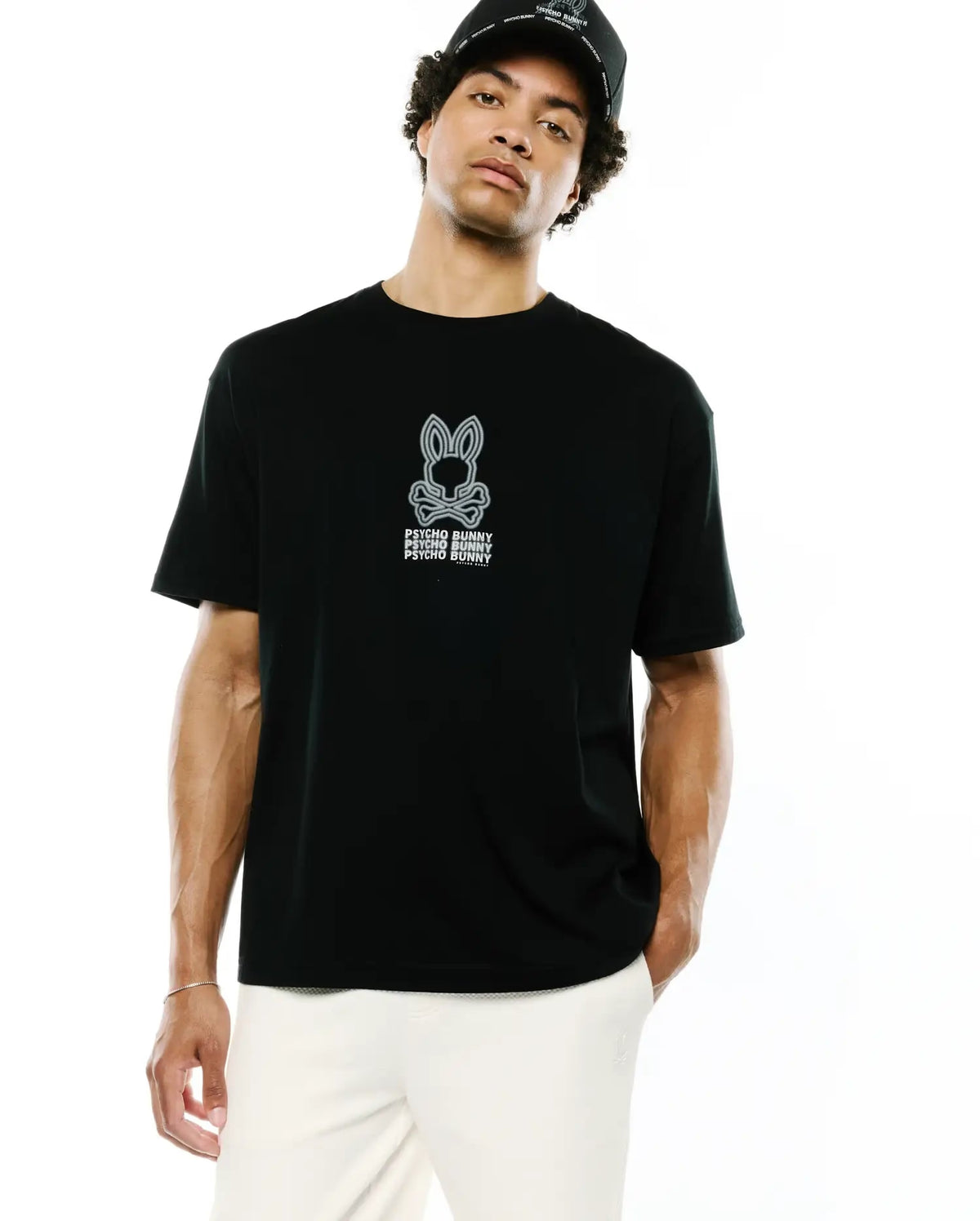 Men's Psycho Bunny Alex Pima Cotton Back Graphic Tee Black