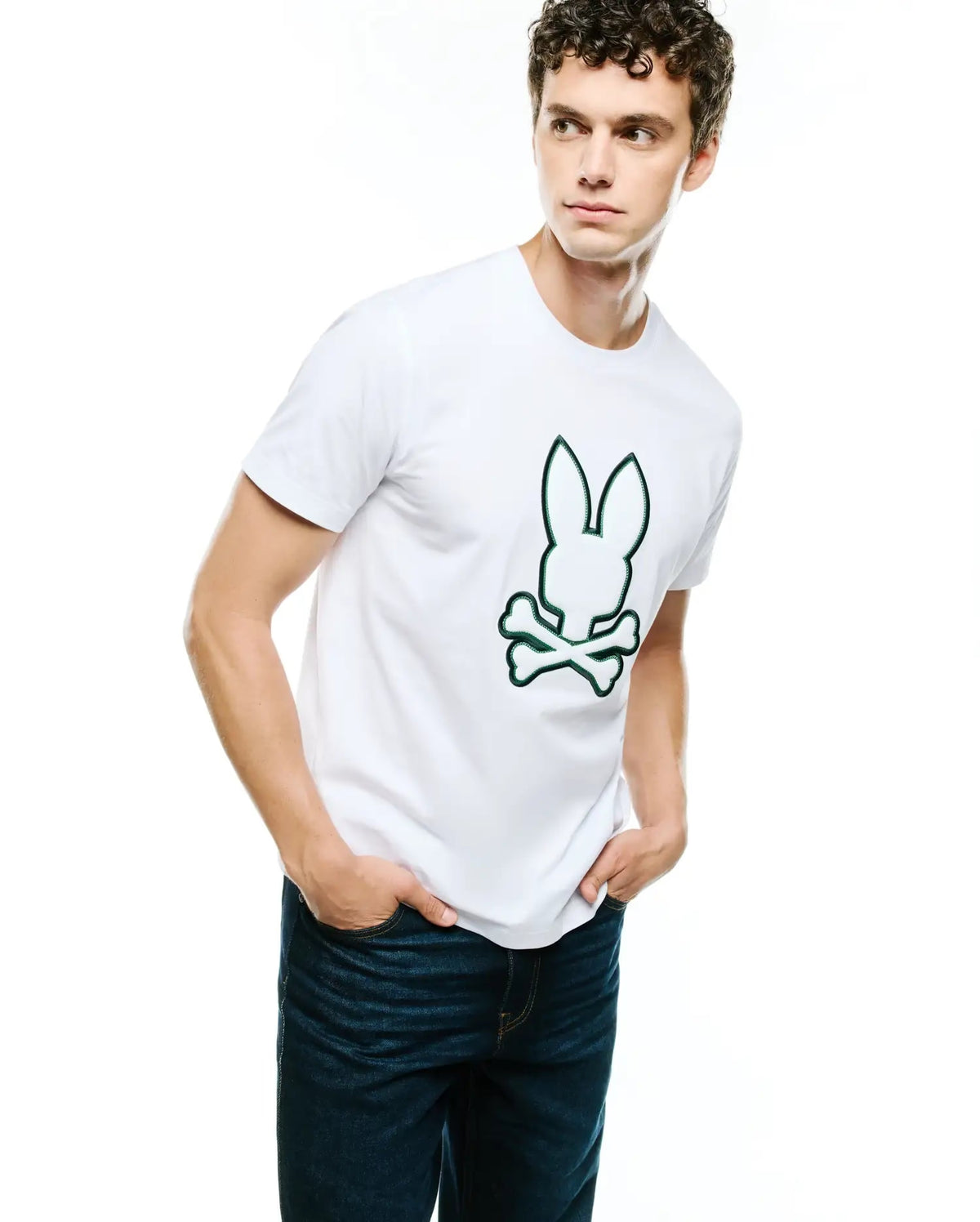 Men's Psycho Bunny Bruno Graphic Tee White