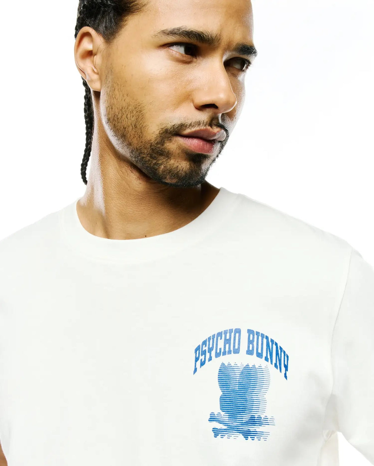Men's Psycho Bunny Nathaniel Pima Graphic Tee Ecru