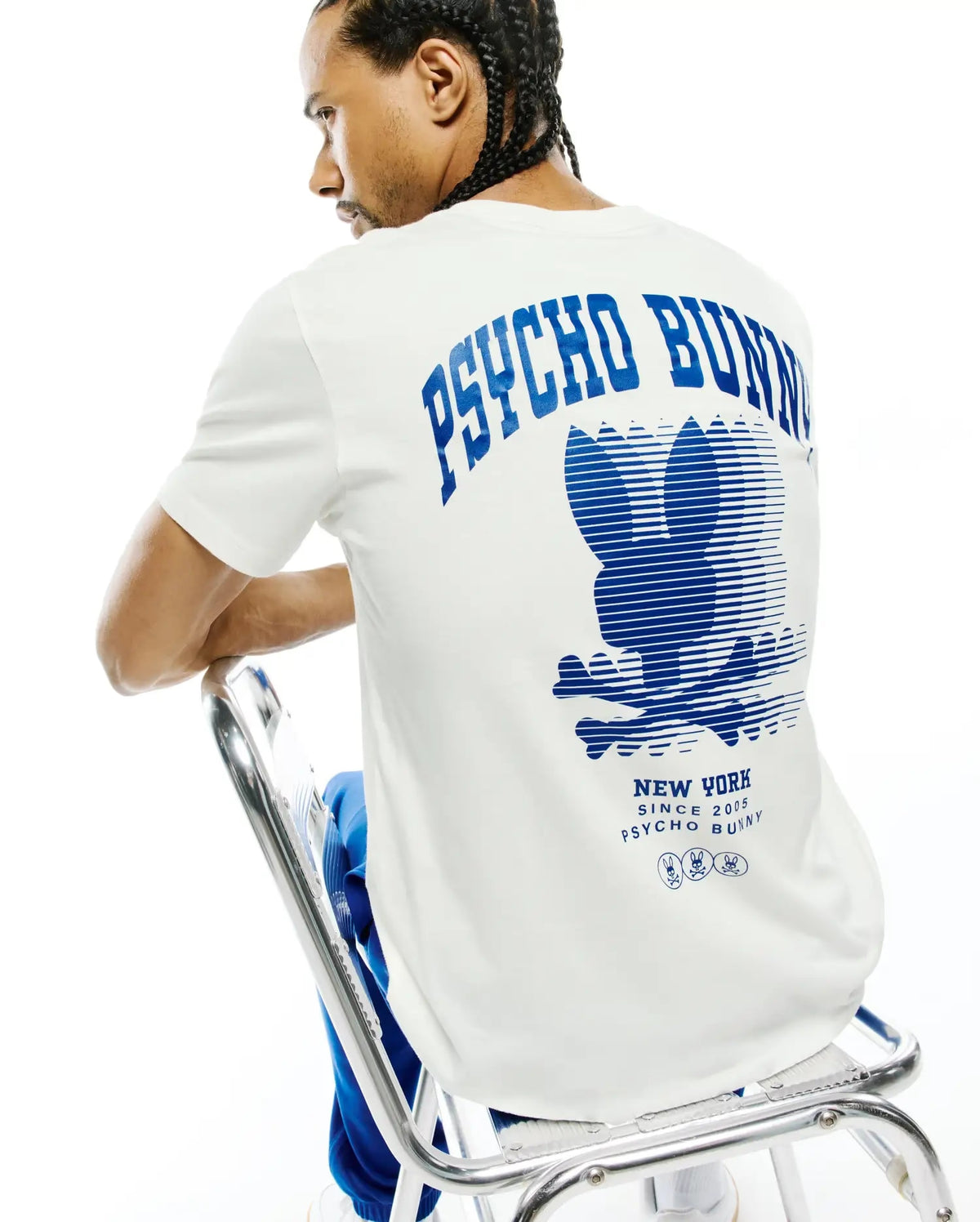 Men's Psycho Bunny Nathaniel Pima Graphic Tee Ecru
