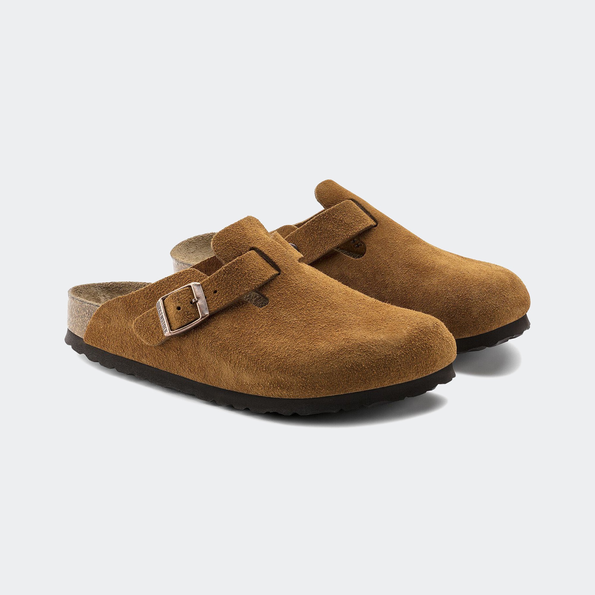 Men's BIRKENSTOCK Boston Soft Footbed Suede Leather Mink