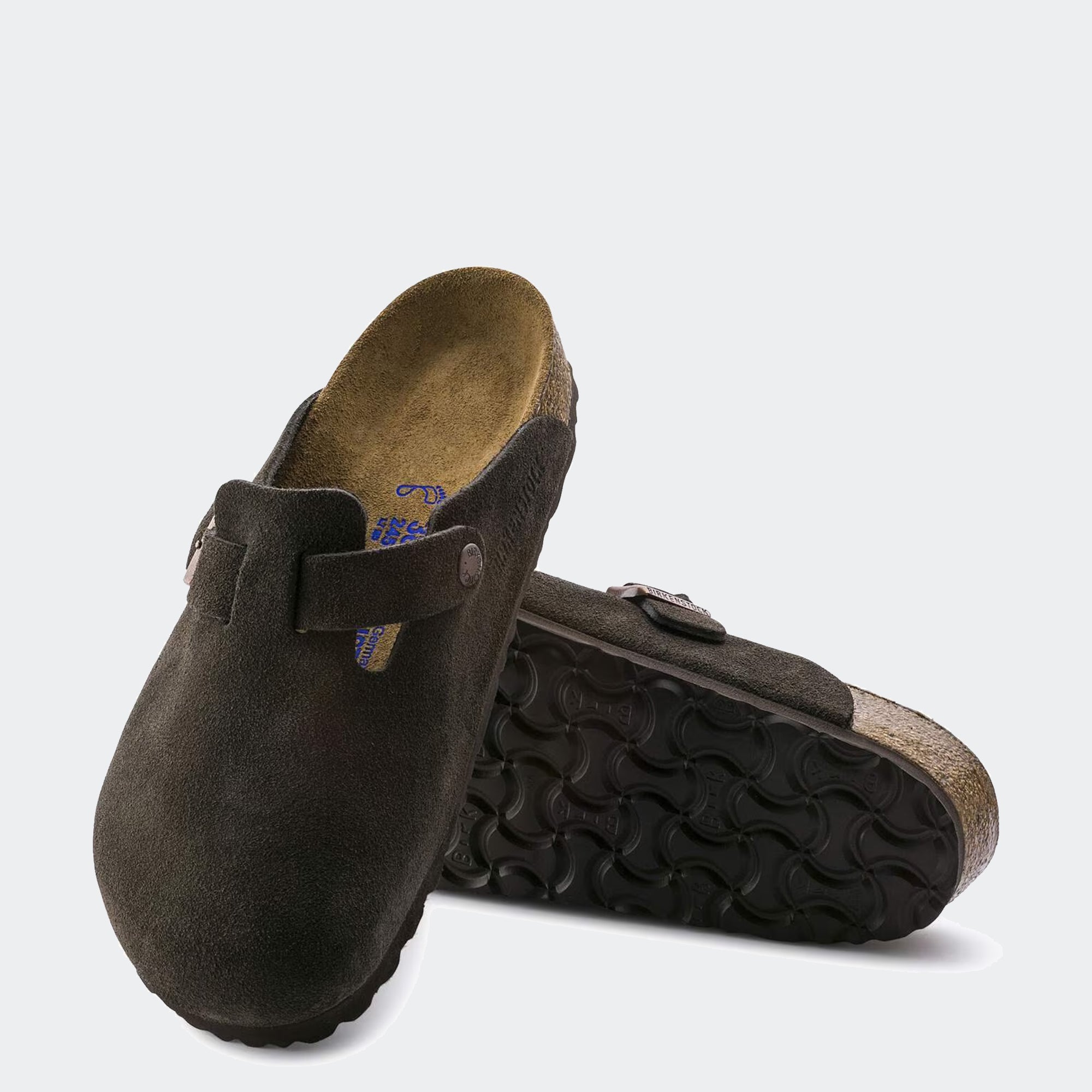 Men's BIRKENSTOCK Boston Soft Footbed Suede Leather Mocha