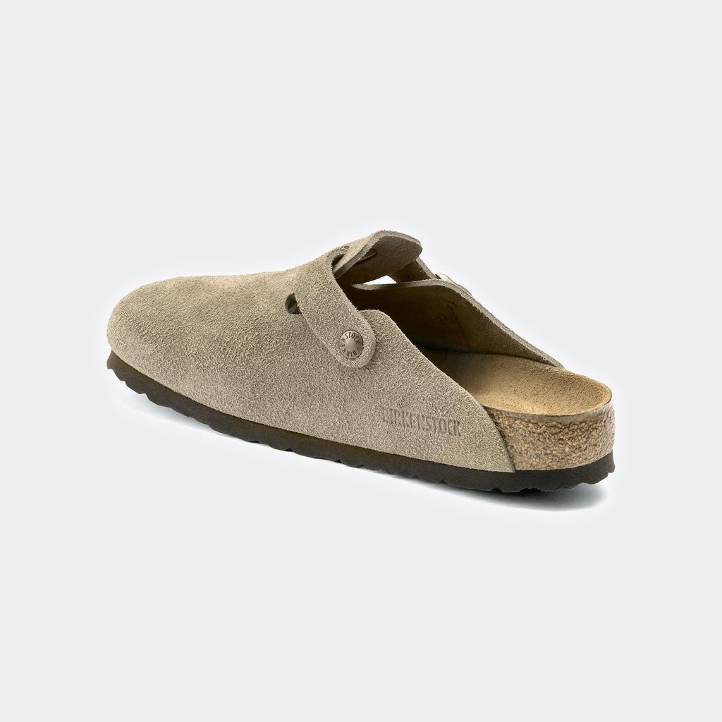 Men's BIRKENSTOCK Boston Soft Footbed Suede Leather Taupe