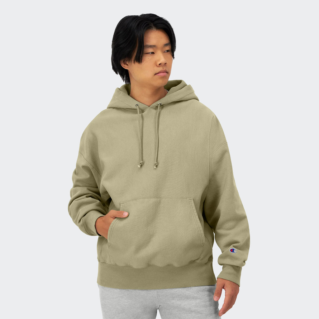 Men's Champion Arena Reverse Weave Hoodie Washed Sandstone Green