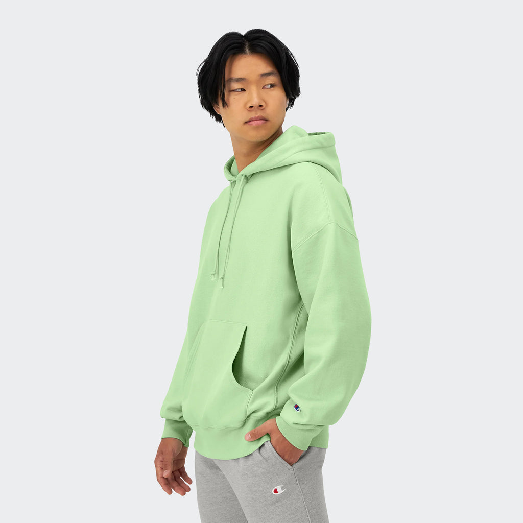 Men's Champion Arena Reverse Weave Hoodie Washed Cresting Wave Green