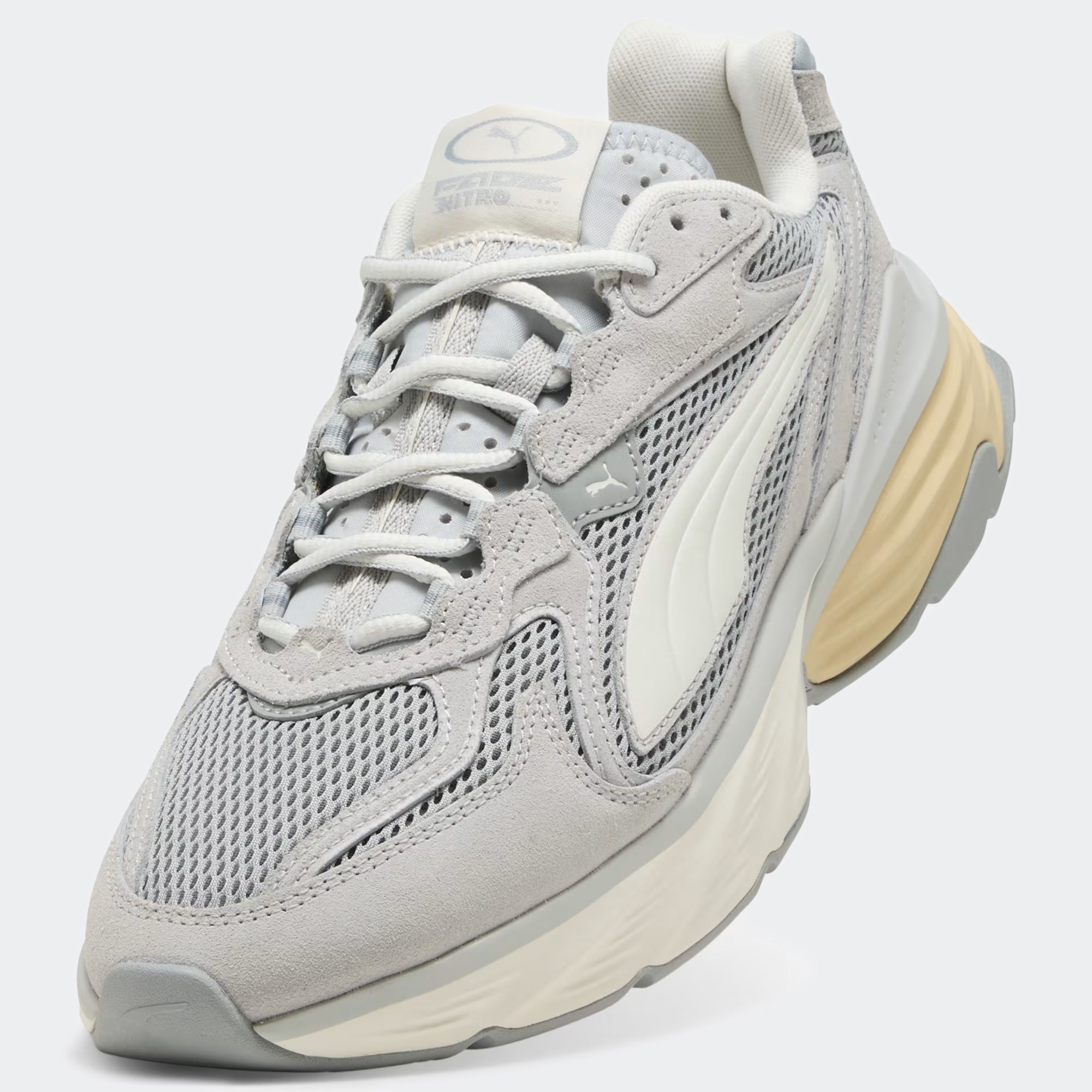 Men's PUMA Fade Nitro LS Suede Shoes Cool Light Gray