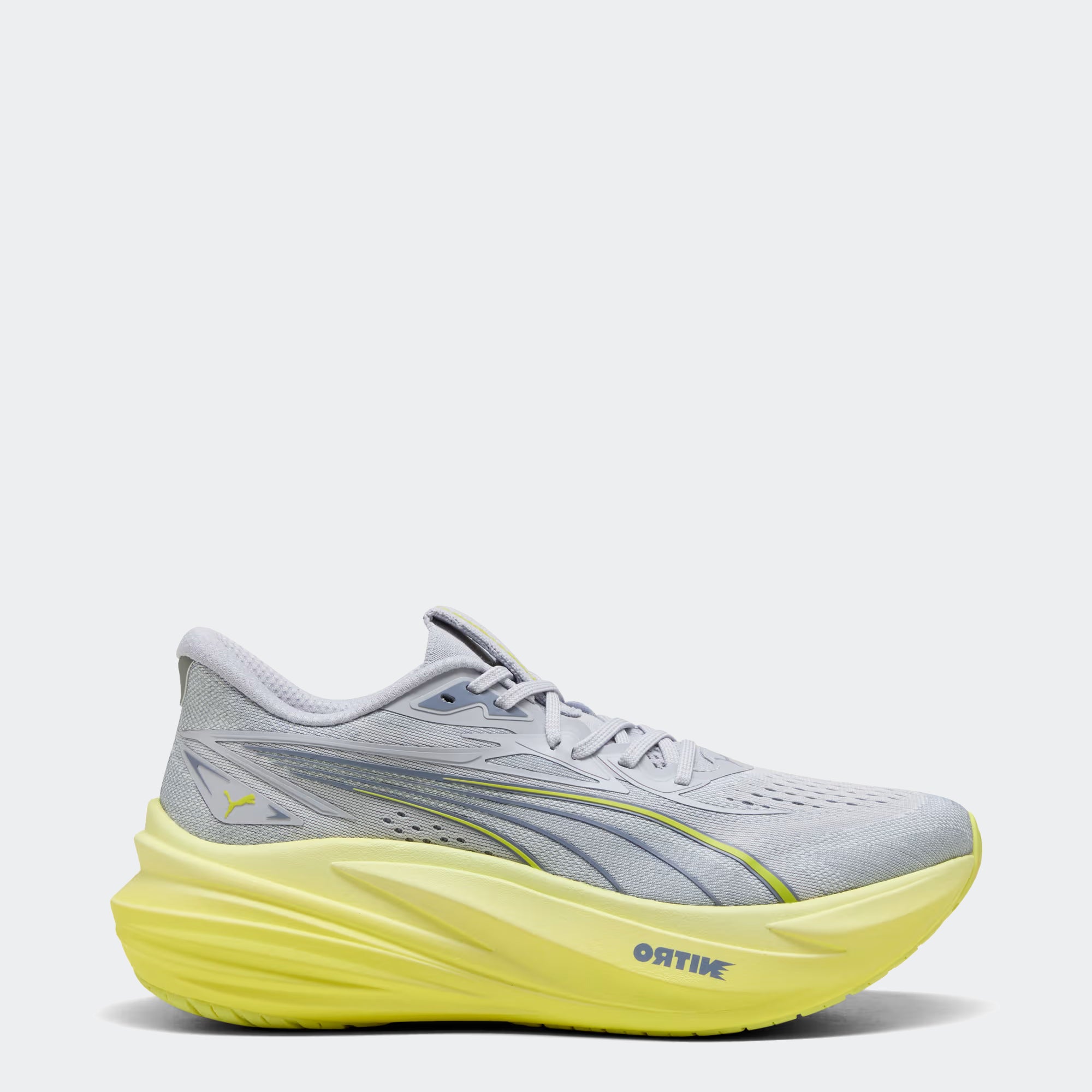 Men's PUMA MagMax NITRO Road Running Shoes Vibrant Silver / Lux Lime