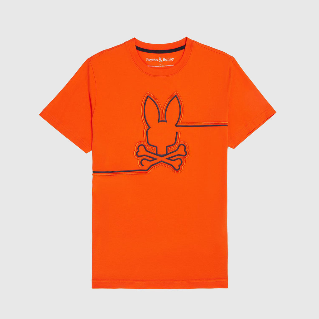 Men's Psycho Bunny Chester Embroidered Graphic Tee Tangerine Tango