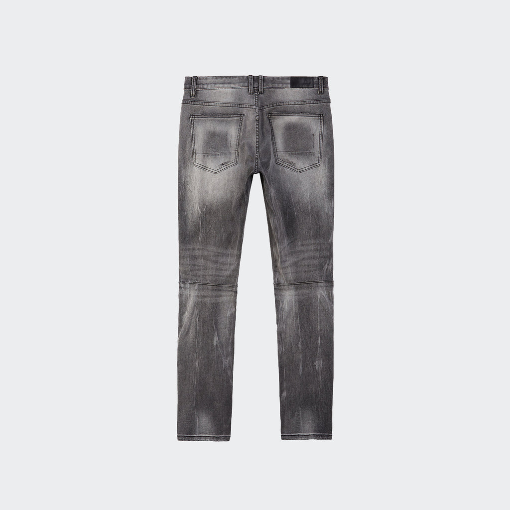 Men's Smoke Rise Vintage Washed Rip and Repair Denim Jeans Pluto Grey