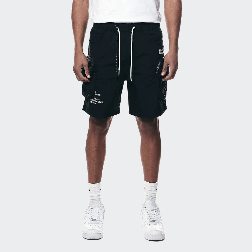 Men's Smoke Rise Printed Nylon Utility Shorts Black