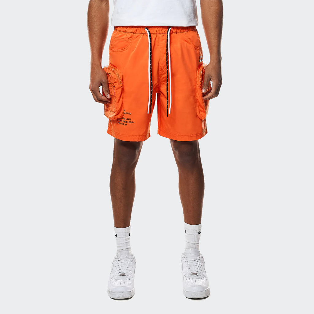 Men's Smoke Rise Printed Nylon Utility Shorts Orange