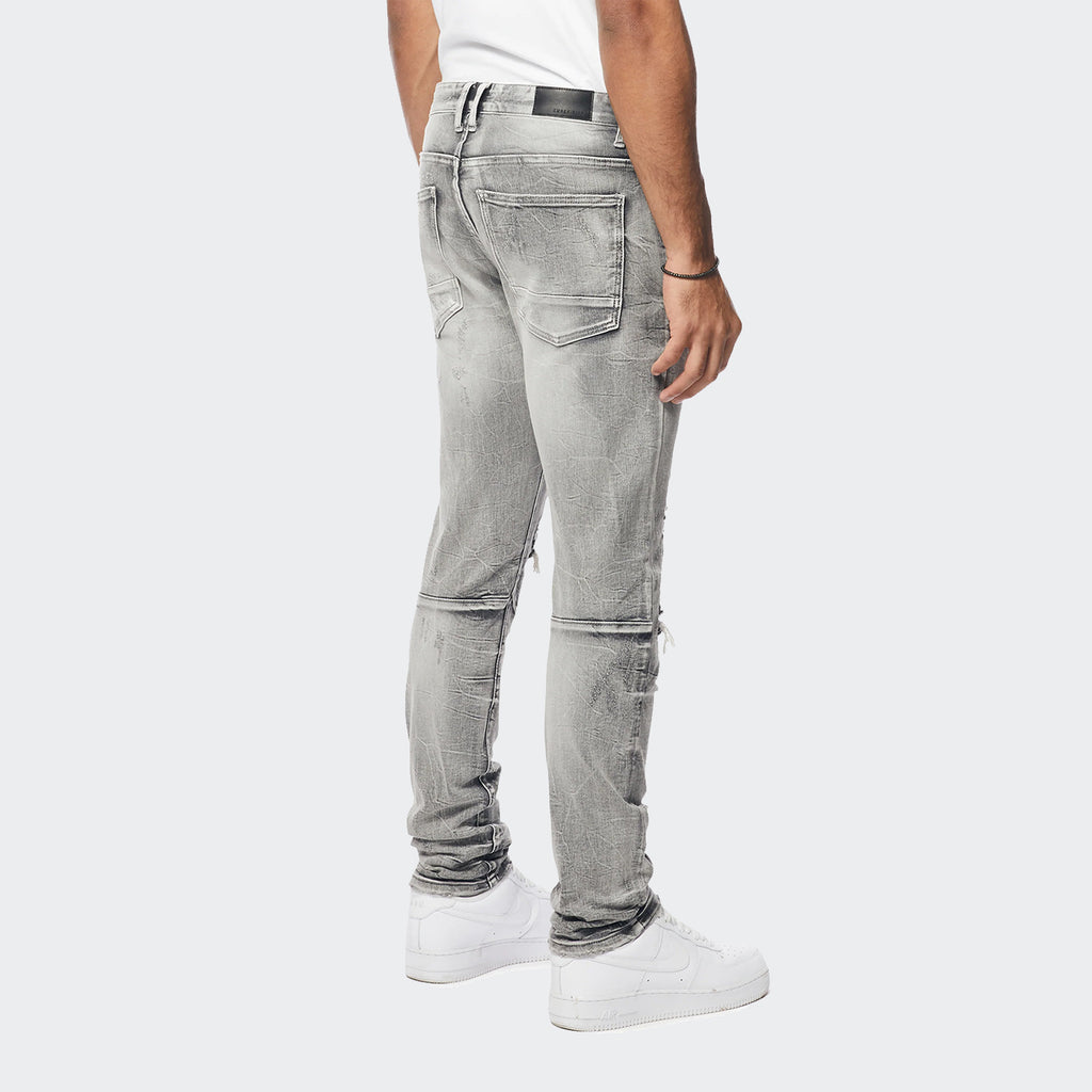 Men's Smoke Rise Wave Effect Slim Jeans Union Grey