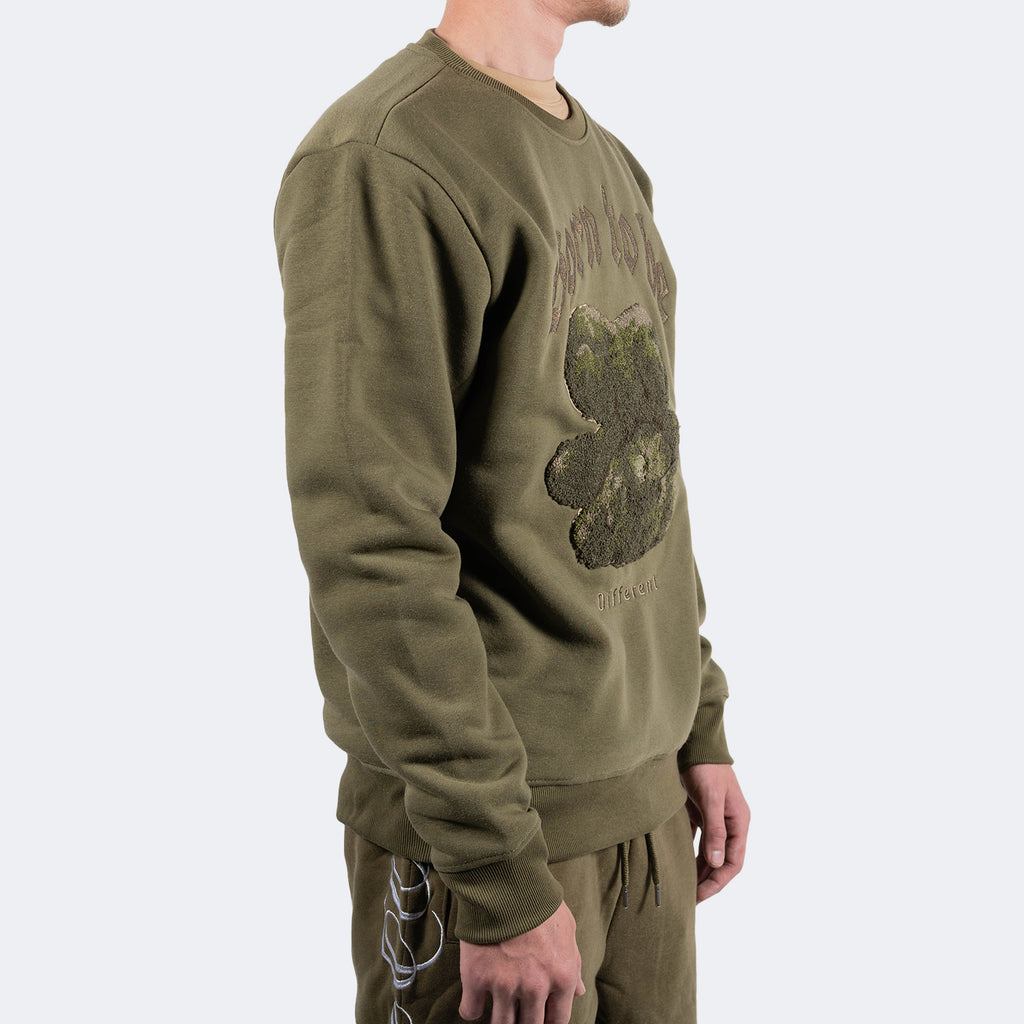 Men's TWO MILL TWENTY Be Different Teddy Bear Sweatshirt Olive