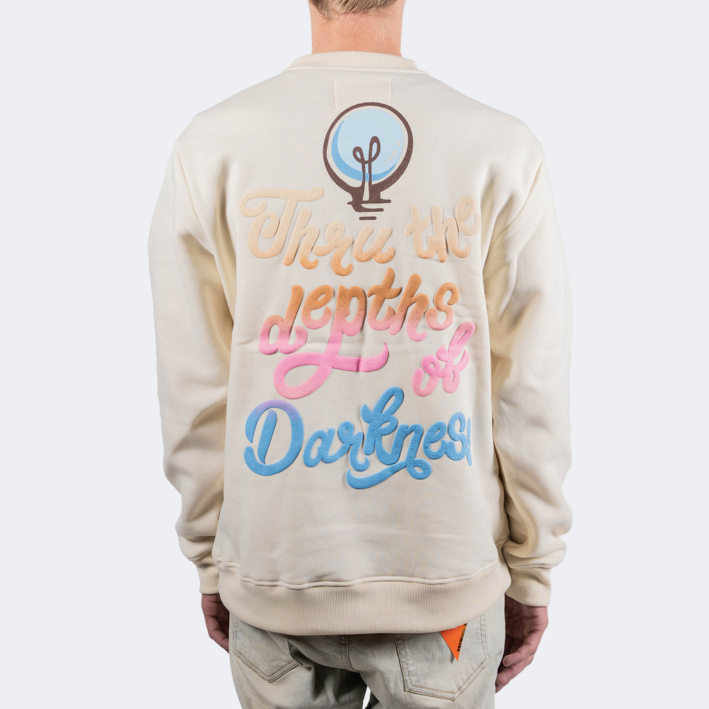 Men's TWO MILL TWENTY Follow the Light Graphic Script Sweatshirt Off White