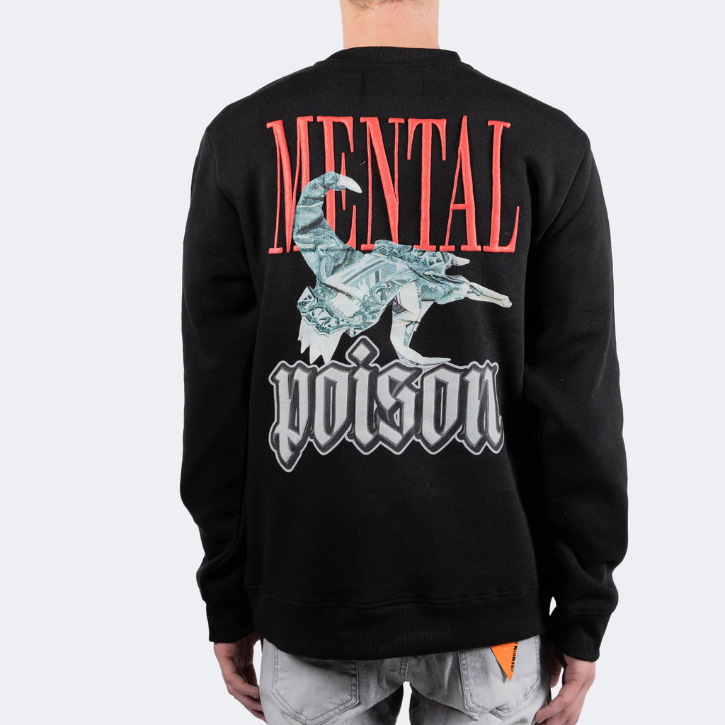 Men's TWO MILL TWENTY Cash Money Origami Scorpion Sweatshirt Black