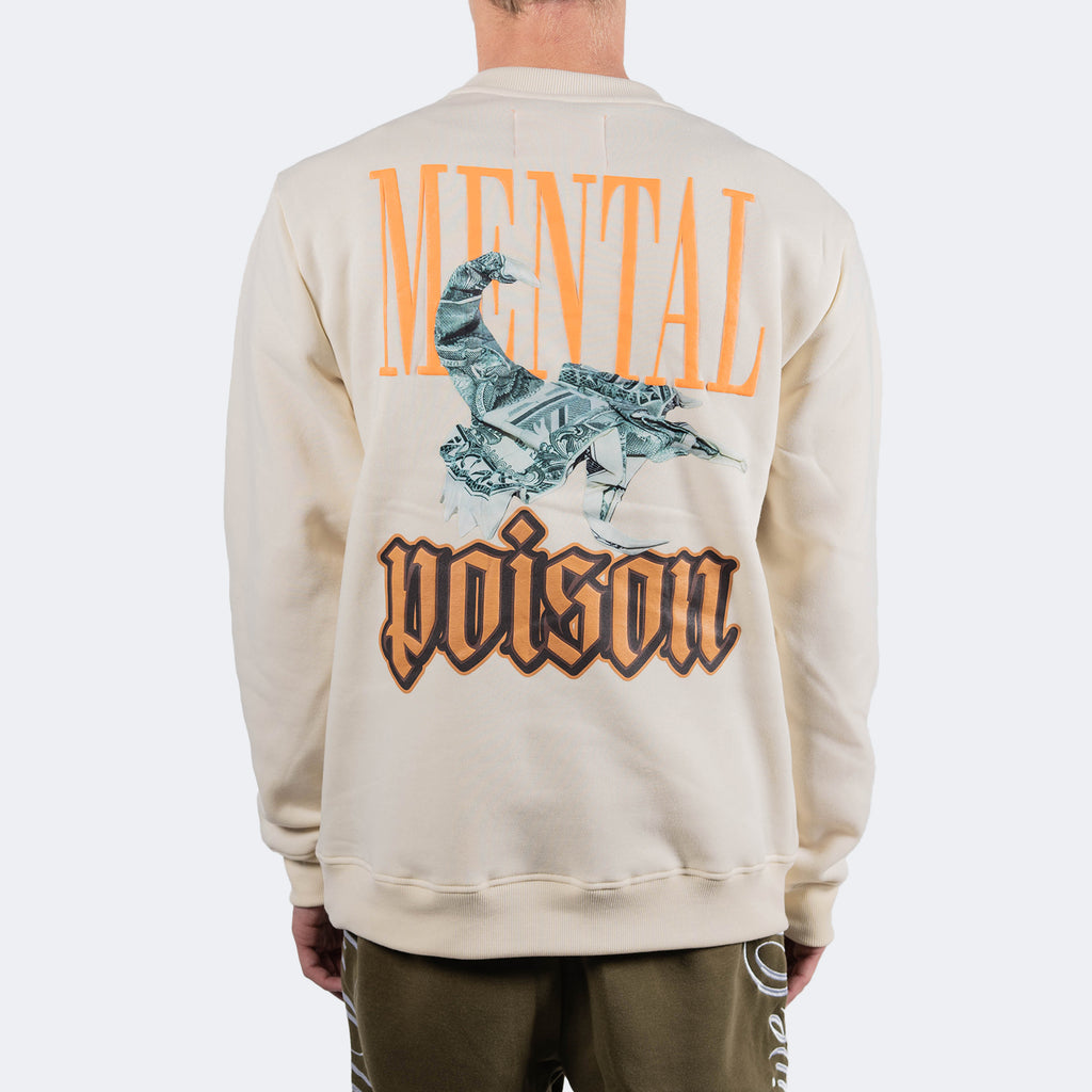 Men's TWO MILL TWENTY Cash Money Origami Scorpion Sweatshirt Off White