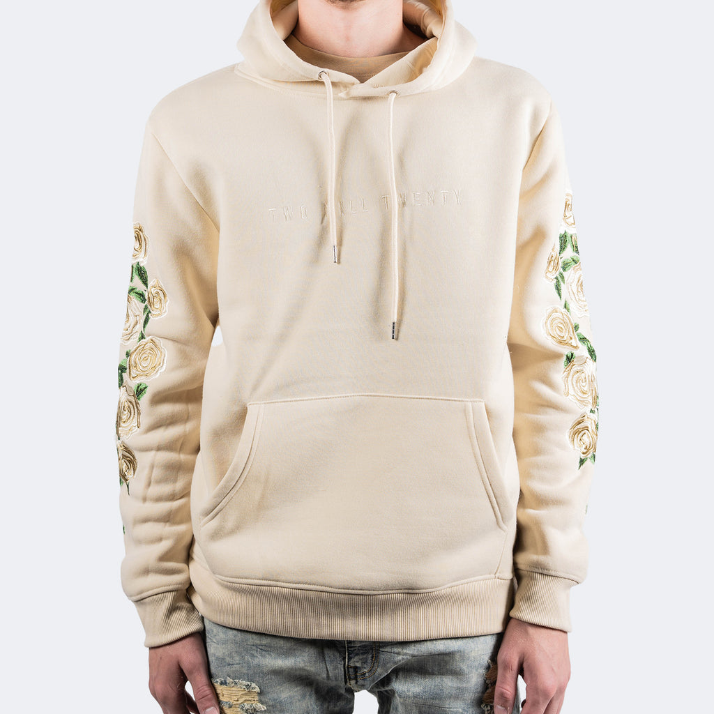 Men's TWO MILL TWENTY Champagne Roses Fleece Hoodie Off White