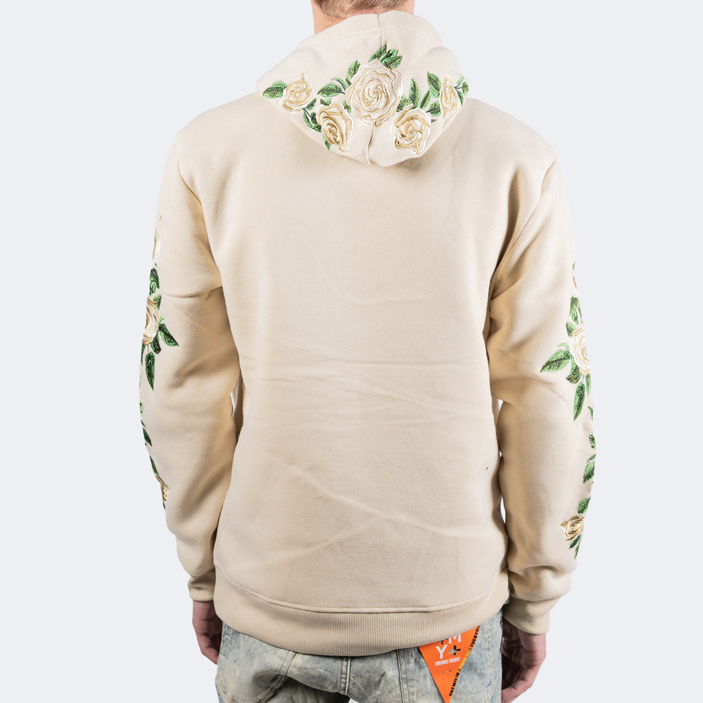 Men's TWO MILL TWENTY Champagne Roses Fleece Hoodie Off White