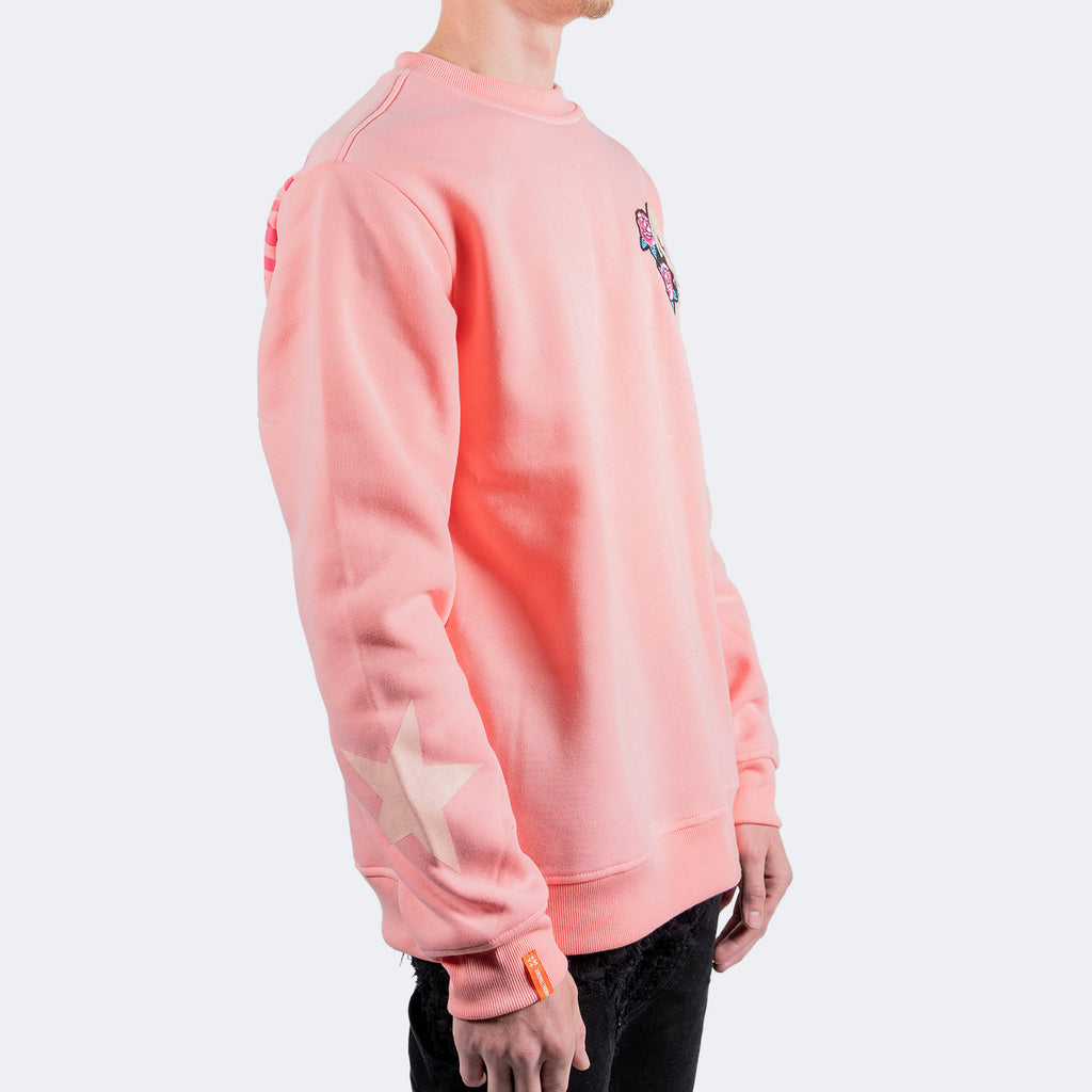 Men's TWO MILL TWENTY Skeleton Rose Peace Sweatshirt Pink