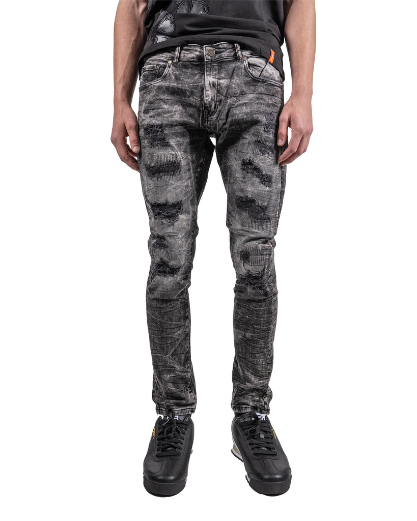 Men's TWO MILL TWENTY Aged Two-Tone Skinny Jeans Black Wash