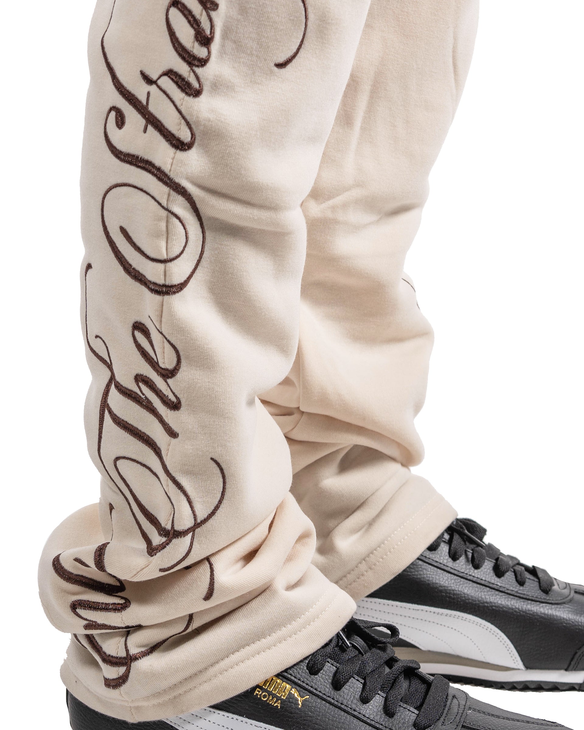 Men's TWO MILL TWENTY Side Script Stacked Joggers Khaki