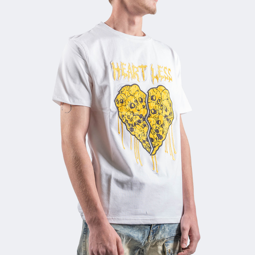 Men's TWO MILL TWENTY Heartless Yellow Skulls T-Shirt White