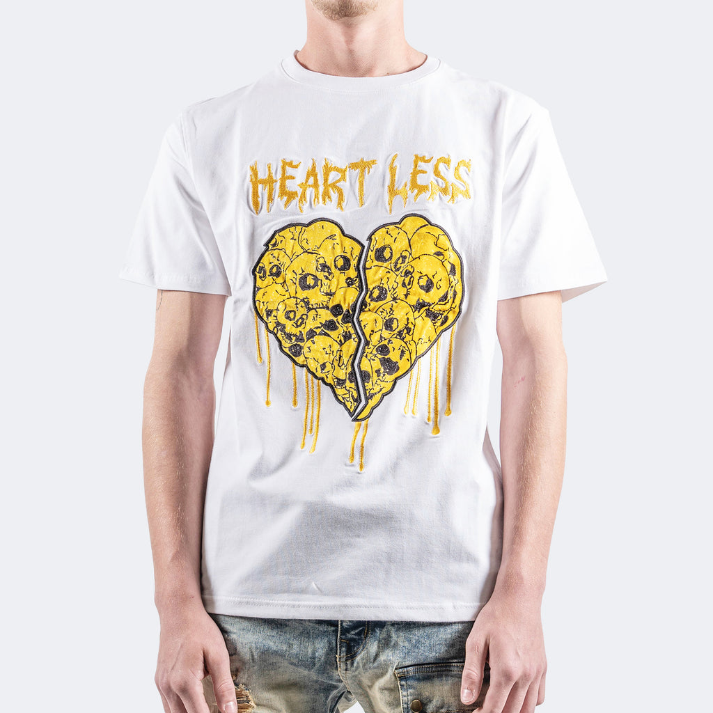 Men's TWO MILL TWENTY Heartless Yellow Skulls T-Shirt White