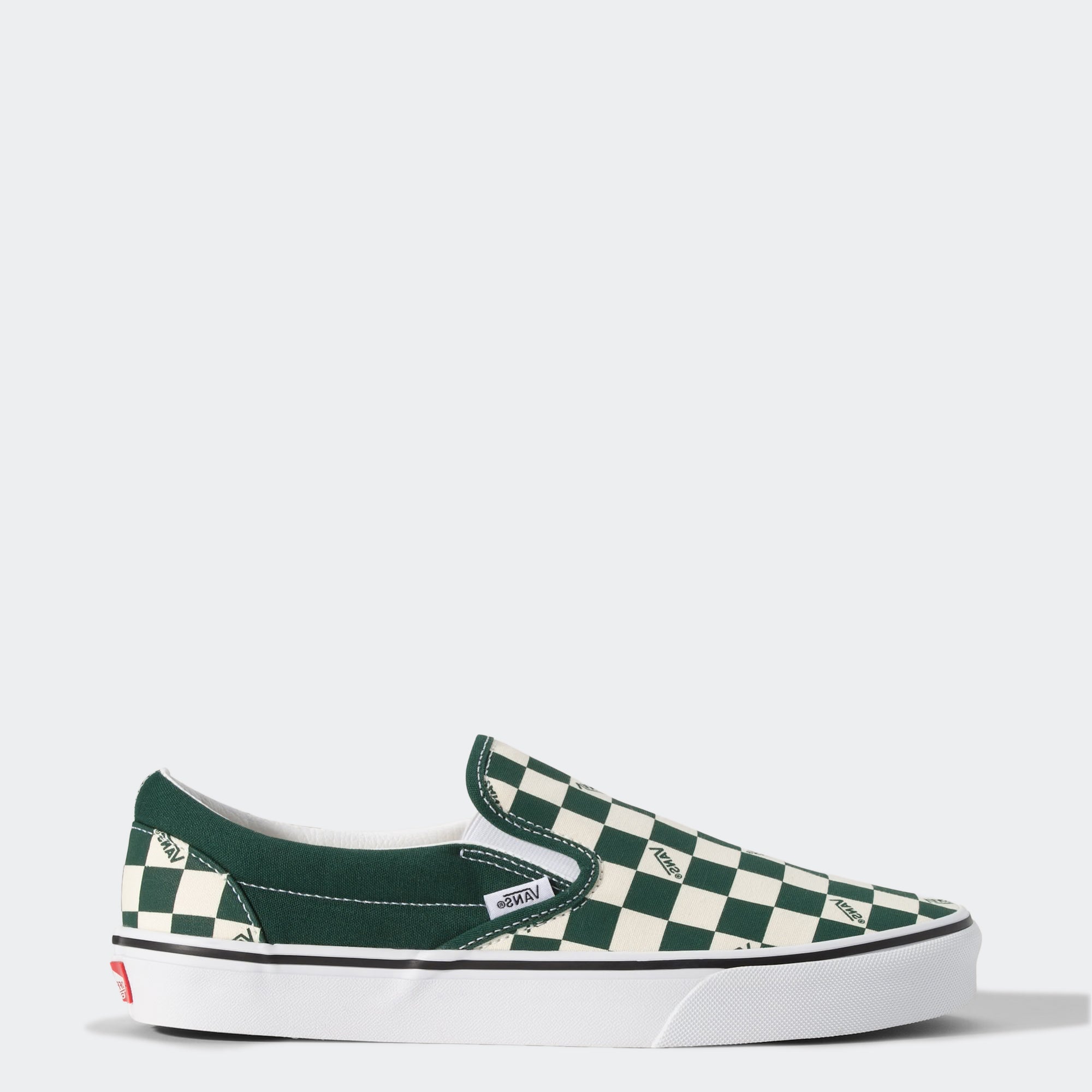 Men's Vans Classic Slip-On Checkerboard Shoes Emerald Green