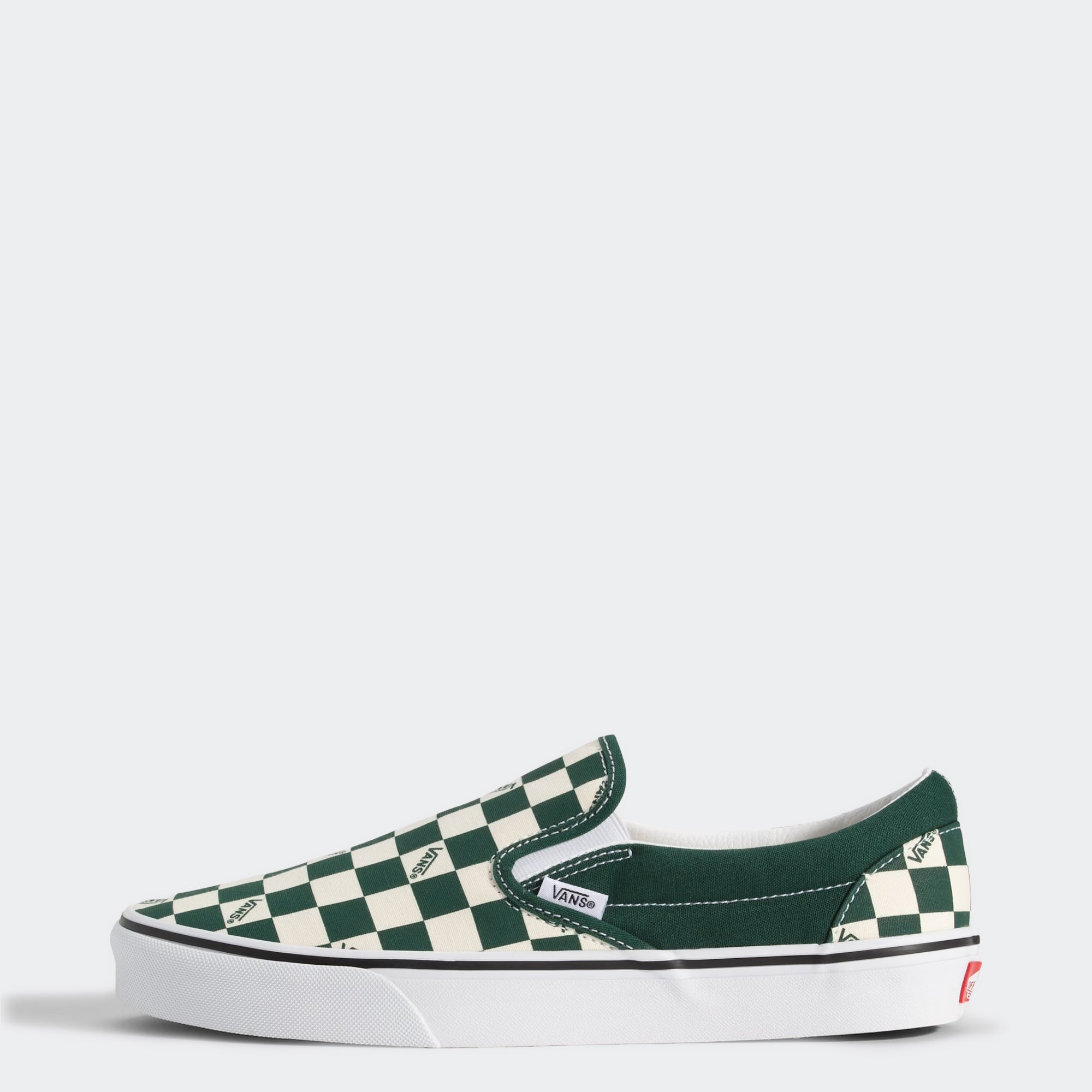 Men's Vans Classic Slip-On Checkerboard Shoes Emerald Green