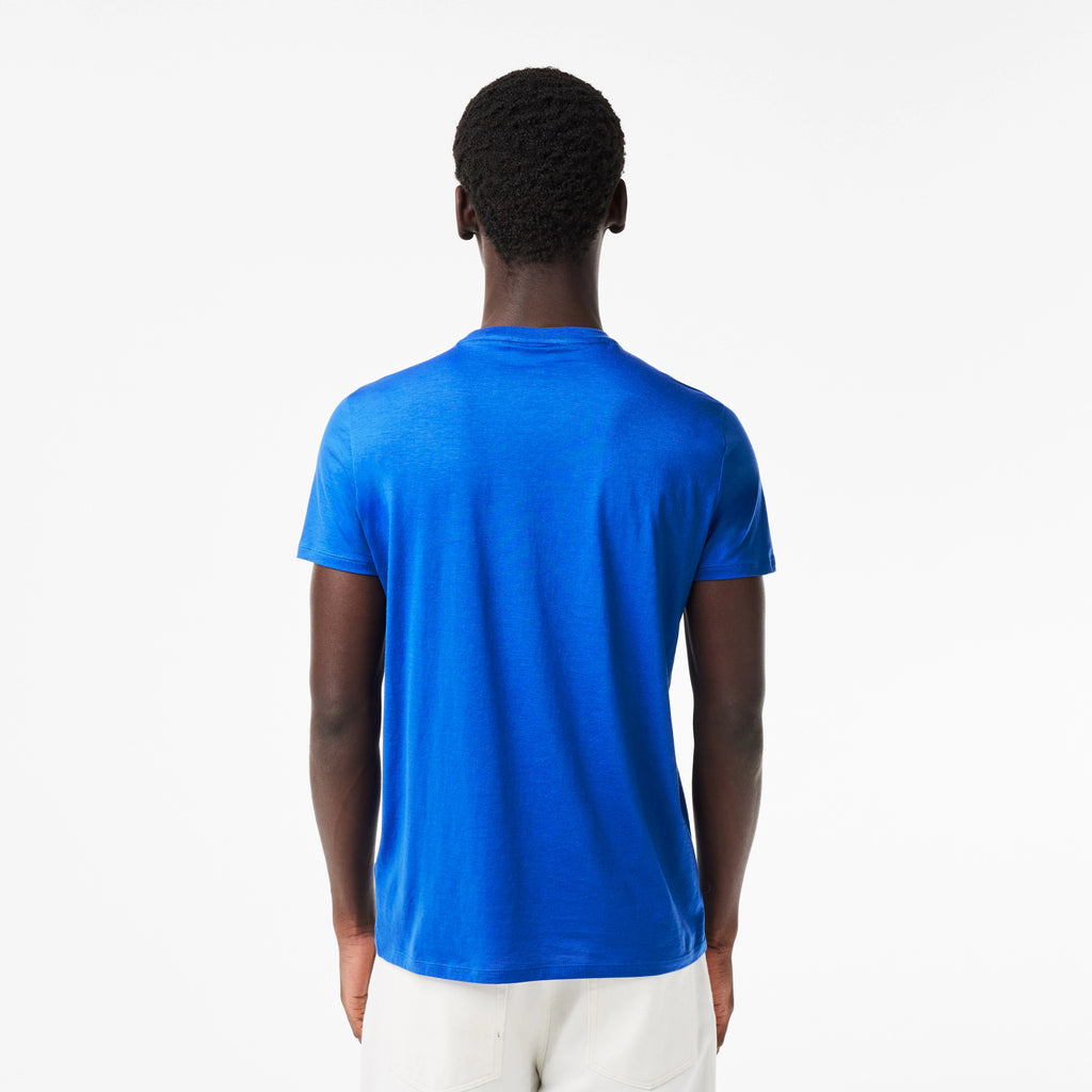 Men's Lacoste Crew Neck Pima Cotton Jersey T-Shirt Ladigue Blue