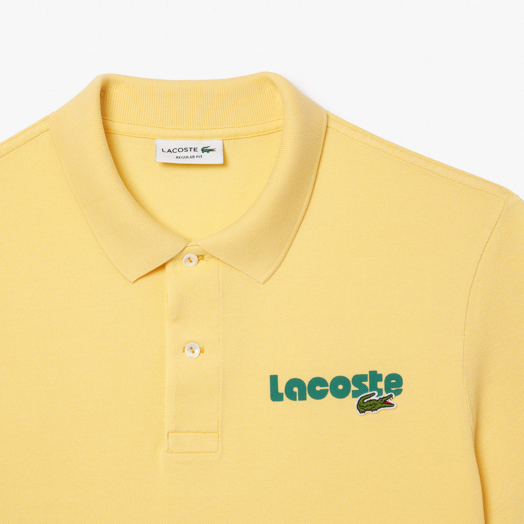 Men's Lacoste Washed Effect Cotton Piqué Polo Cornsilk Yellow