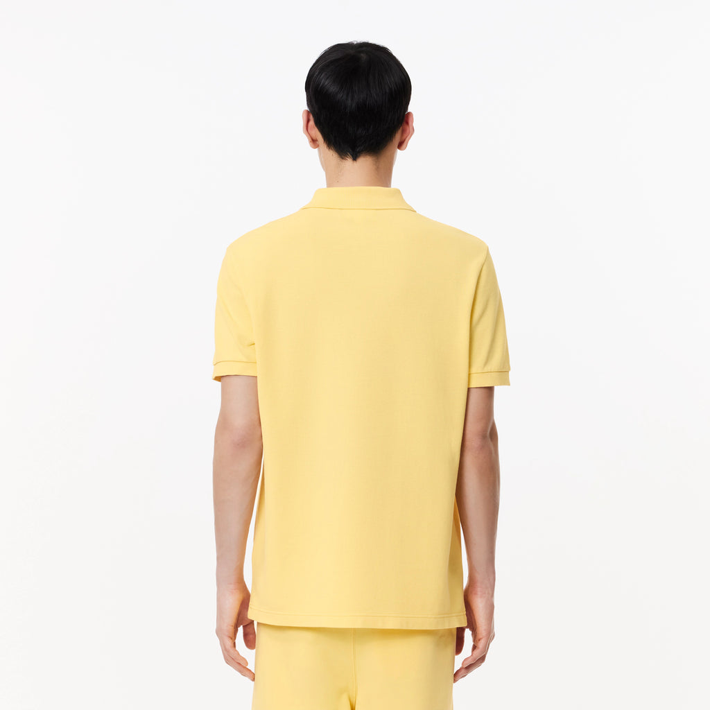 Men's Lacoste Washed Effect Cotton Piqué Polo Cornsilk Yellow