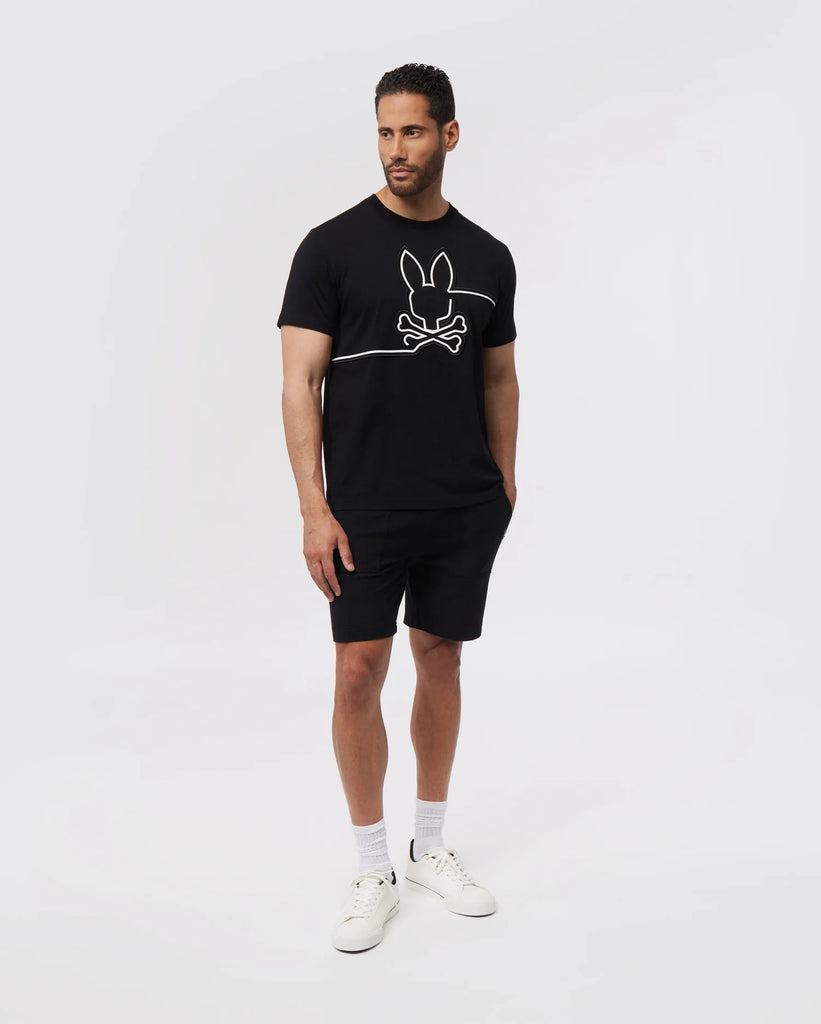 Men's Psycho Bunny Chester Embroidered Graphic Tee Black