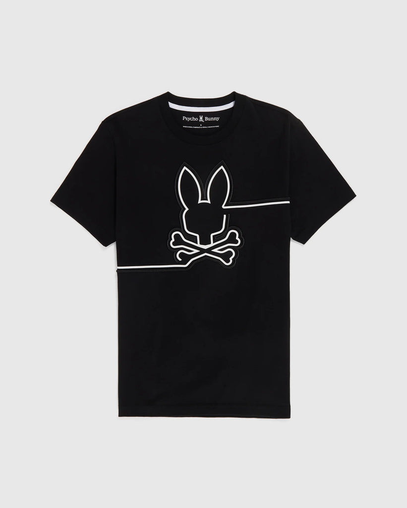 Men's Psycho Bunny Chester Embroidered Graphic Tee Black