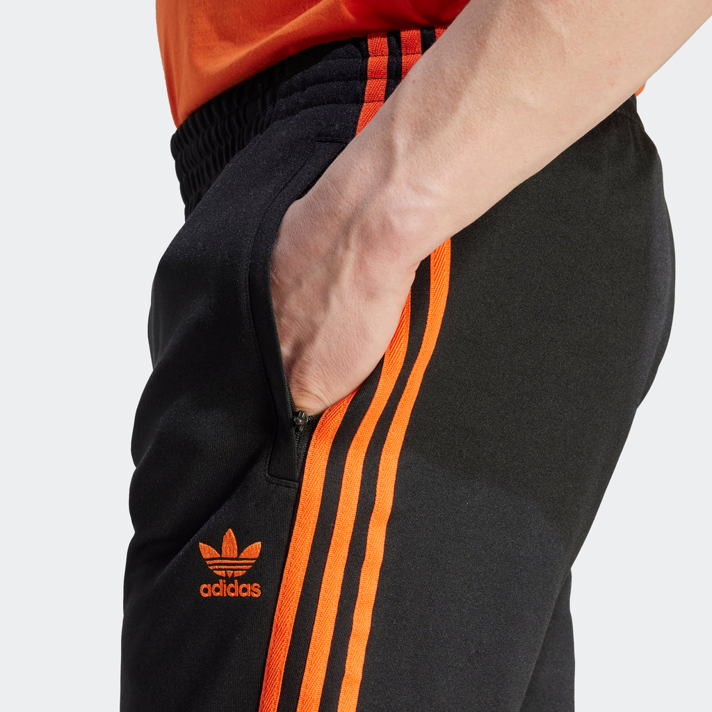 Men's adidas Originals Adicolor Classics SST Track Pants Black Orange