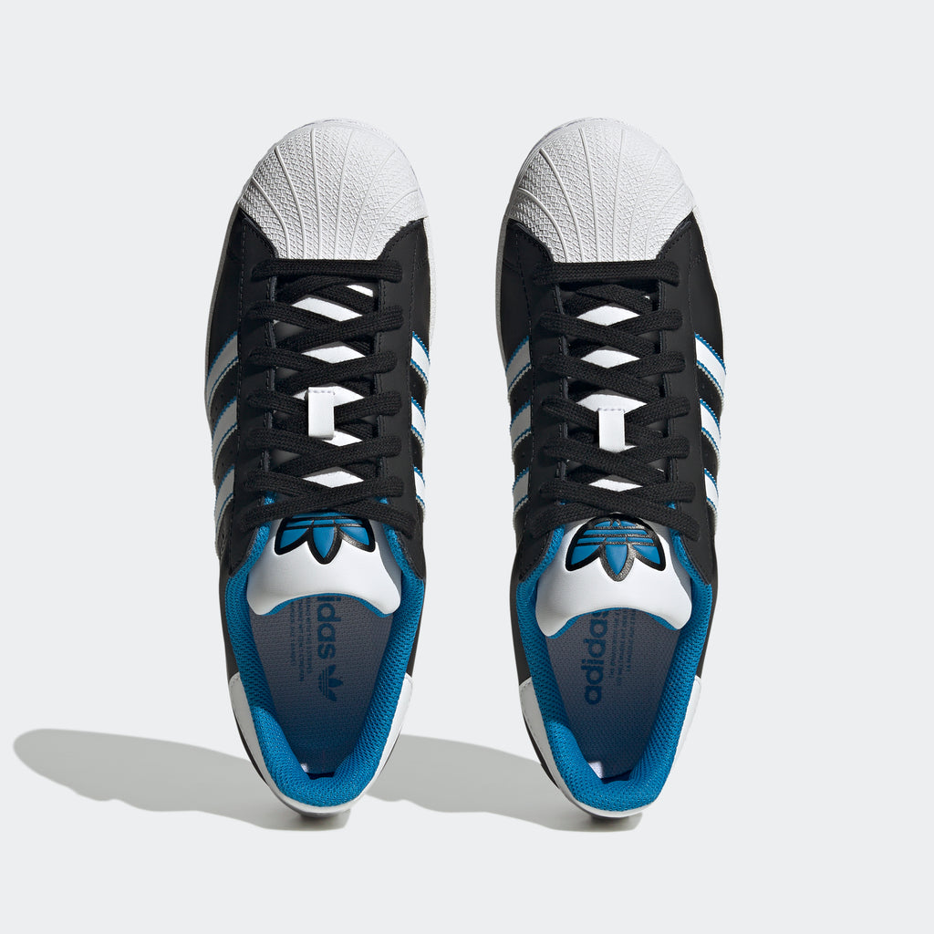 Men's adidas Originals Superstar Shoes Black/White/Blue