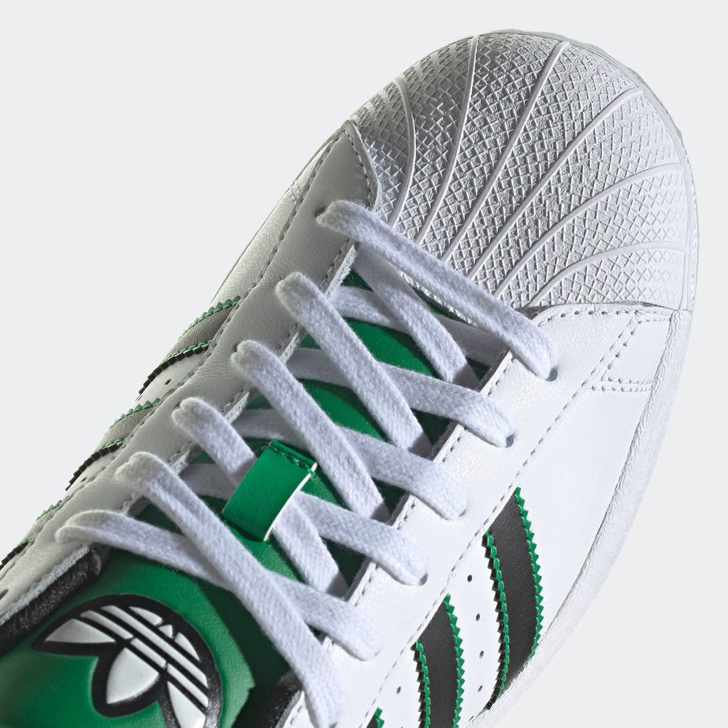 Men's adidas Originals Superstar Shoes White/Black/Green