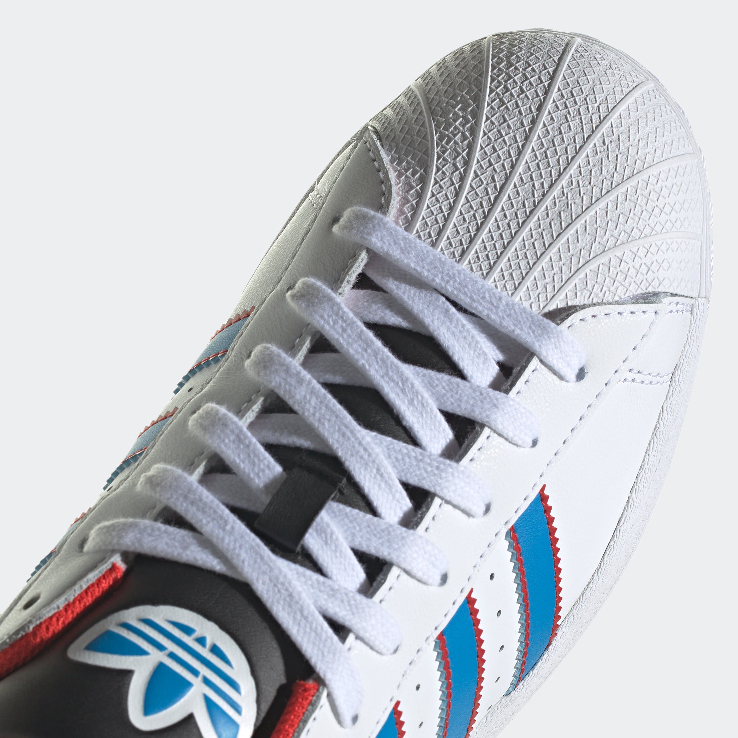 Adidas Superstar Shoes - Men's - Cloud White / Off White / Light Blue - 10