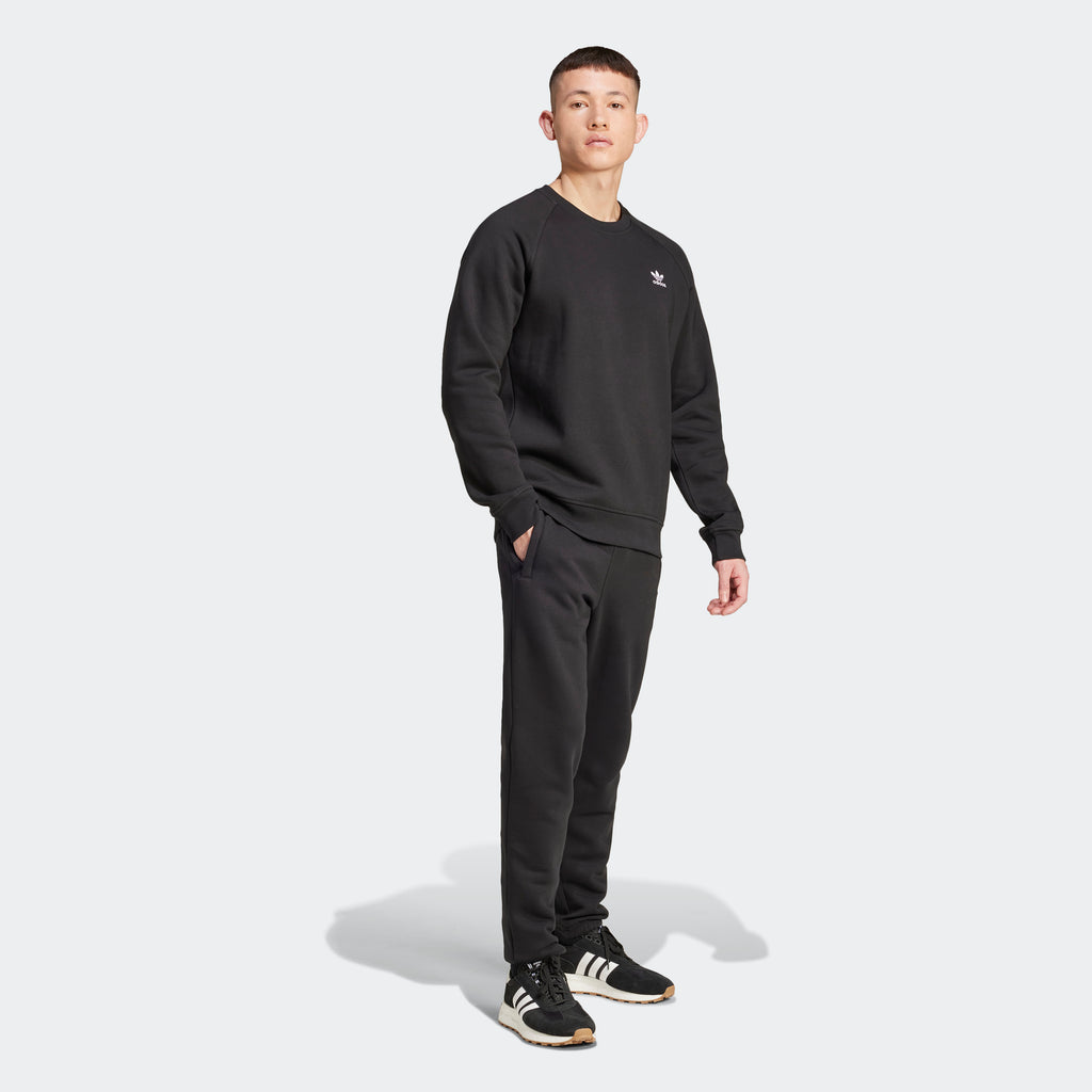 Men's adidas Originals Trefoil Essentials Crew Sweatshirt Black