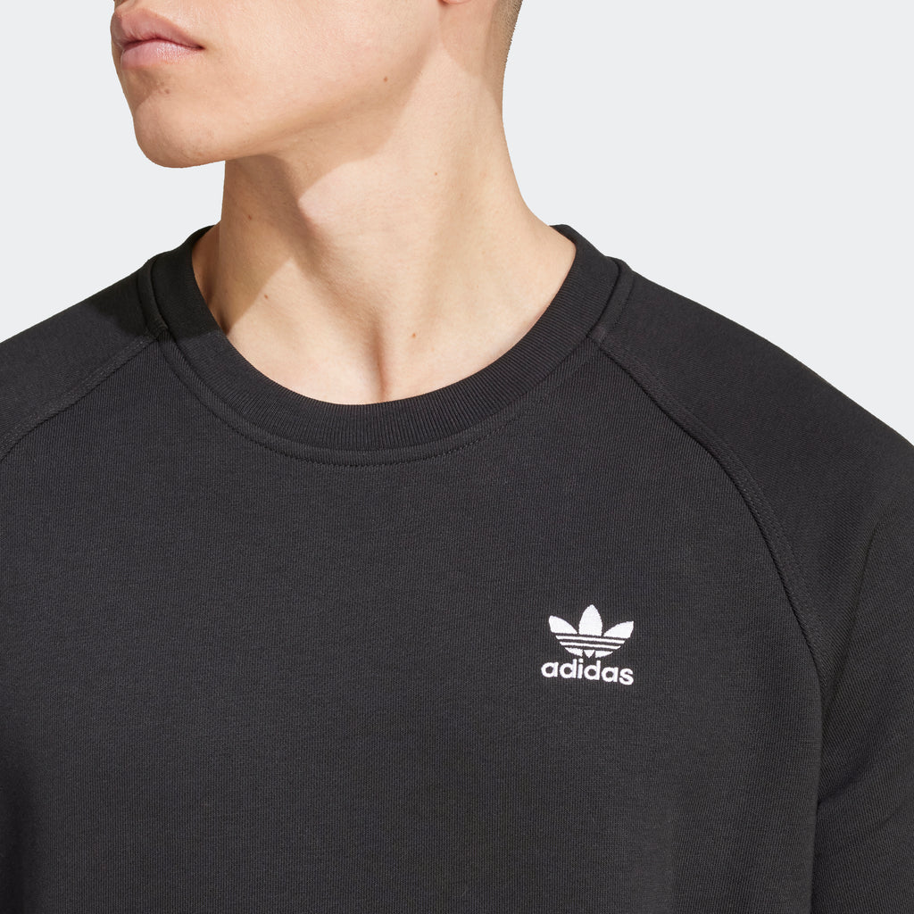 Men's adidas Originals Trefoil Essentials Crew Sweatshirt Black