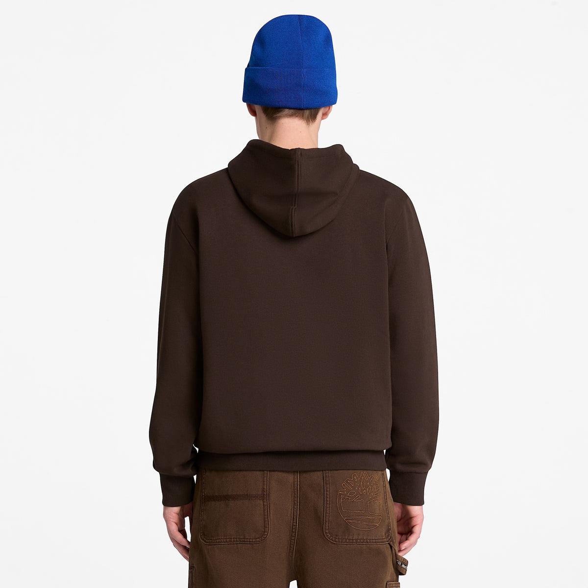 Men's Timberland Wareham Tree Logo Patch Hoodie Dark Brown