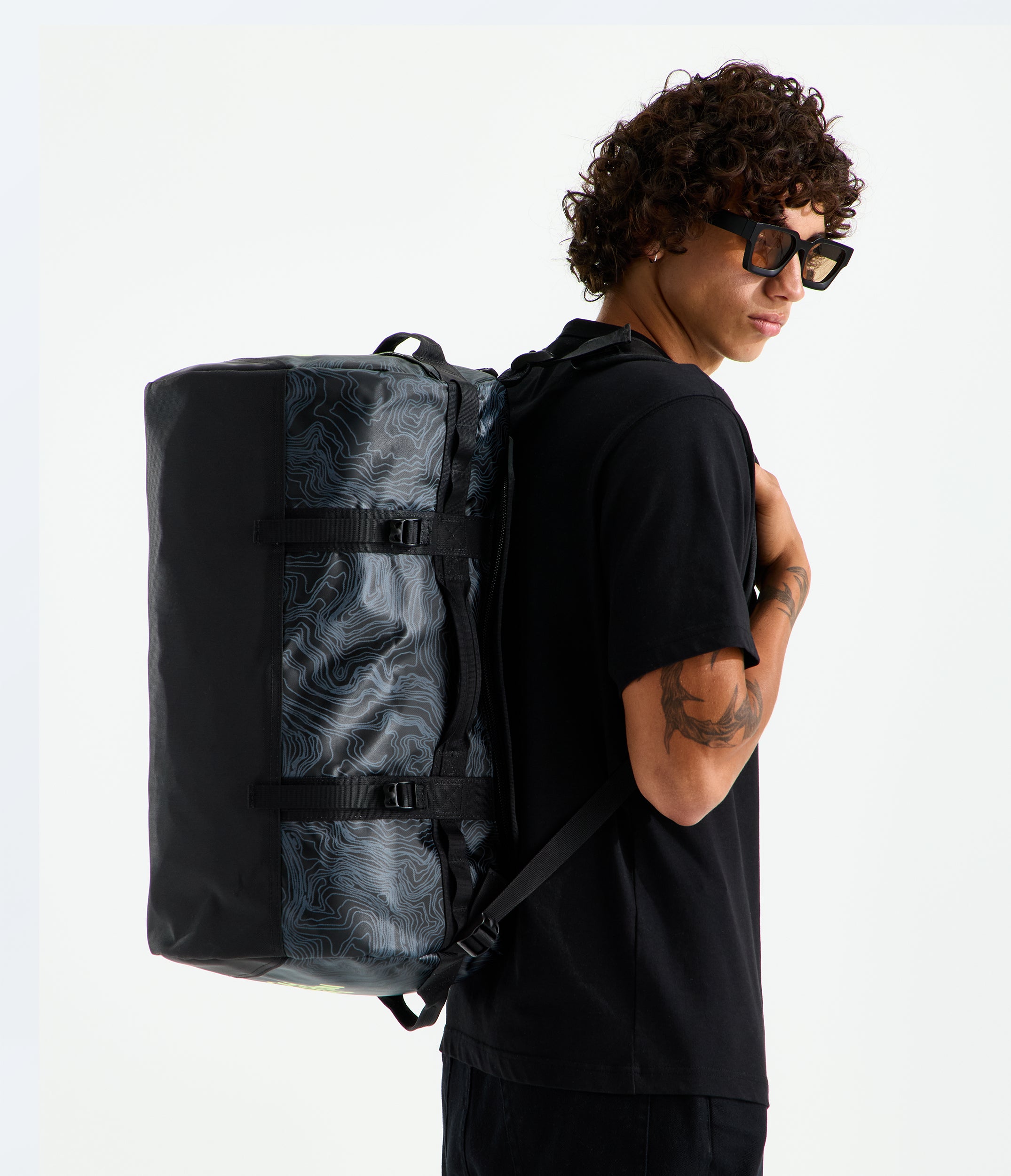 The North Face Base Camp Duffel Bag Glowing Topo Print - S (50L)