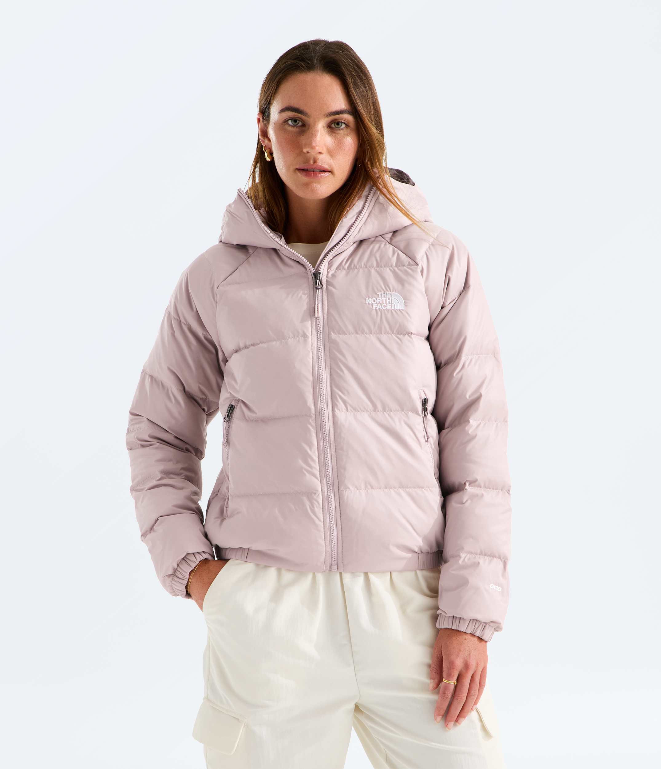Women's The North Face Hydrenalite Down Hoodie Jacket Metal Pink