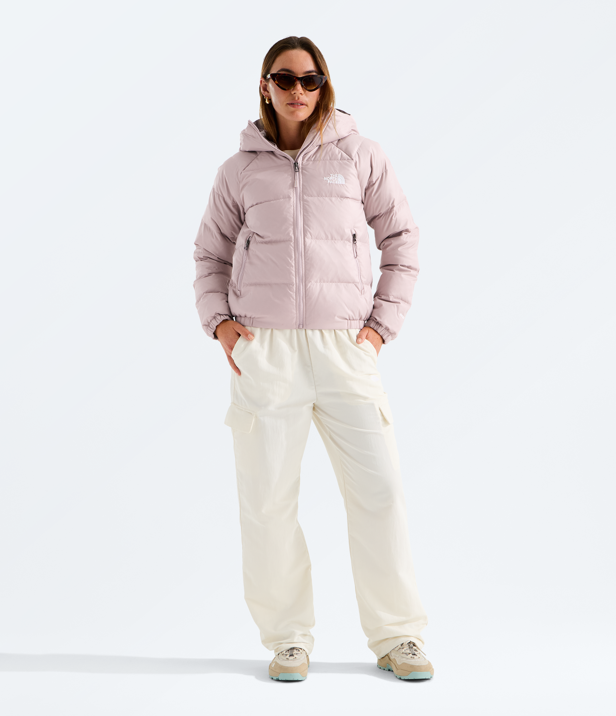Women's The North Face Hydrenalite Down Hoodie Jacket Metal Pink